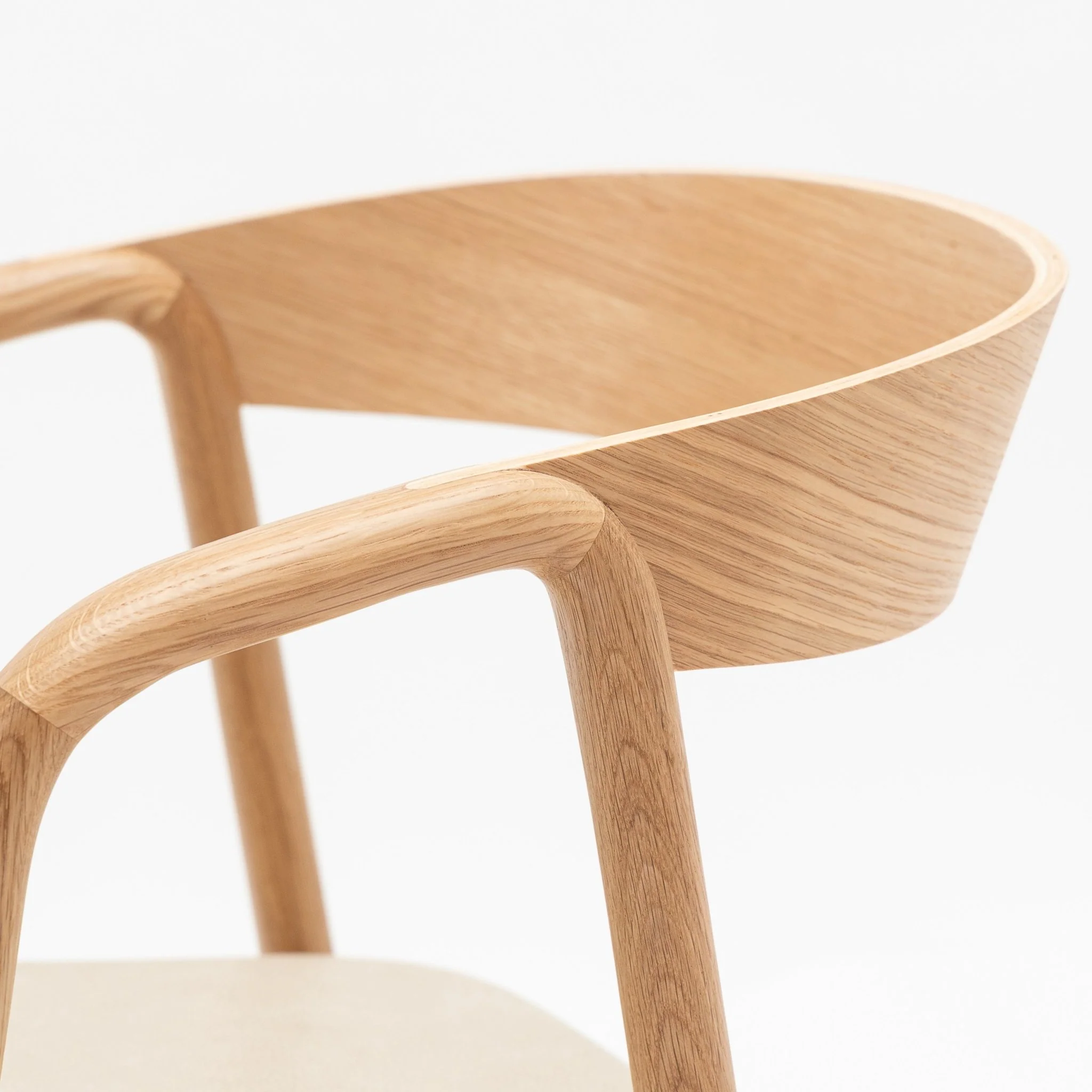 Inlay Chair - Light Oak & Limestone Leather - Image 12