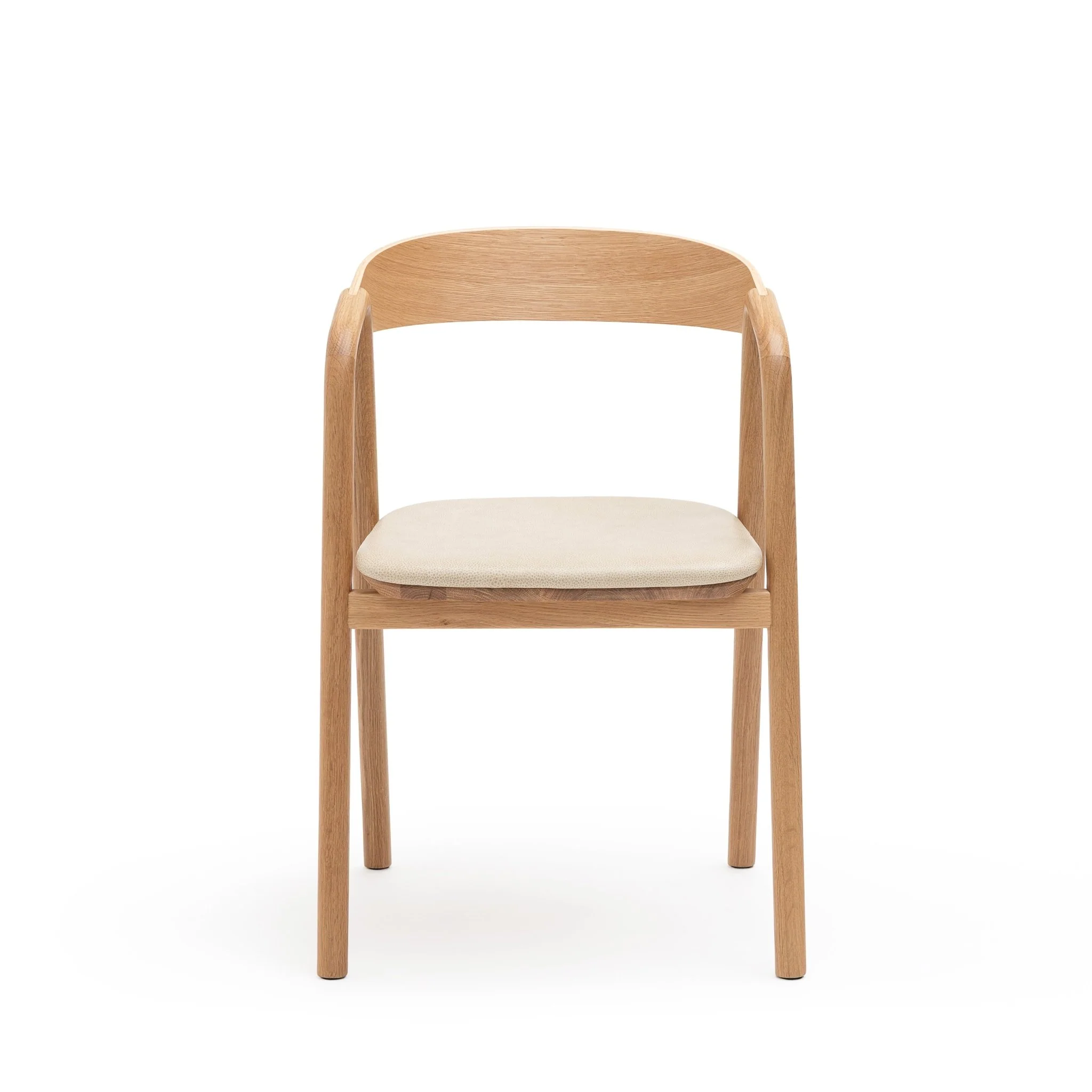 Inlay Chair - Light Oak & Limestone Leather - Image 2