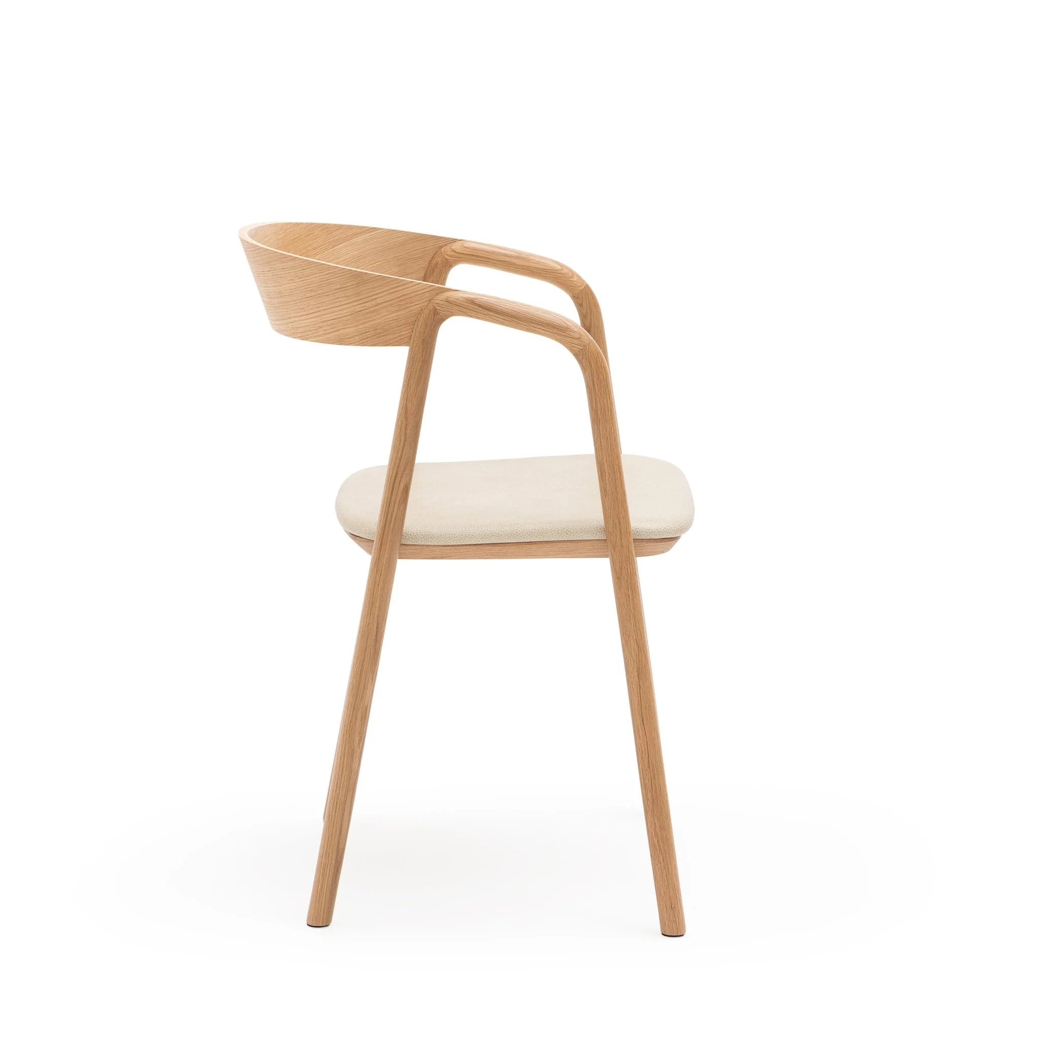 Inlay Chair - Light Oak & Limestone Leather - Image 3