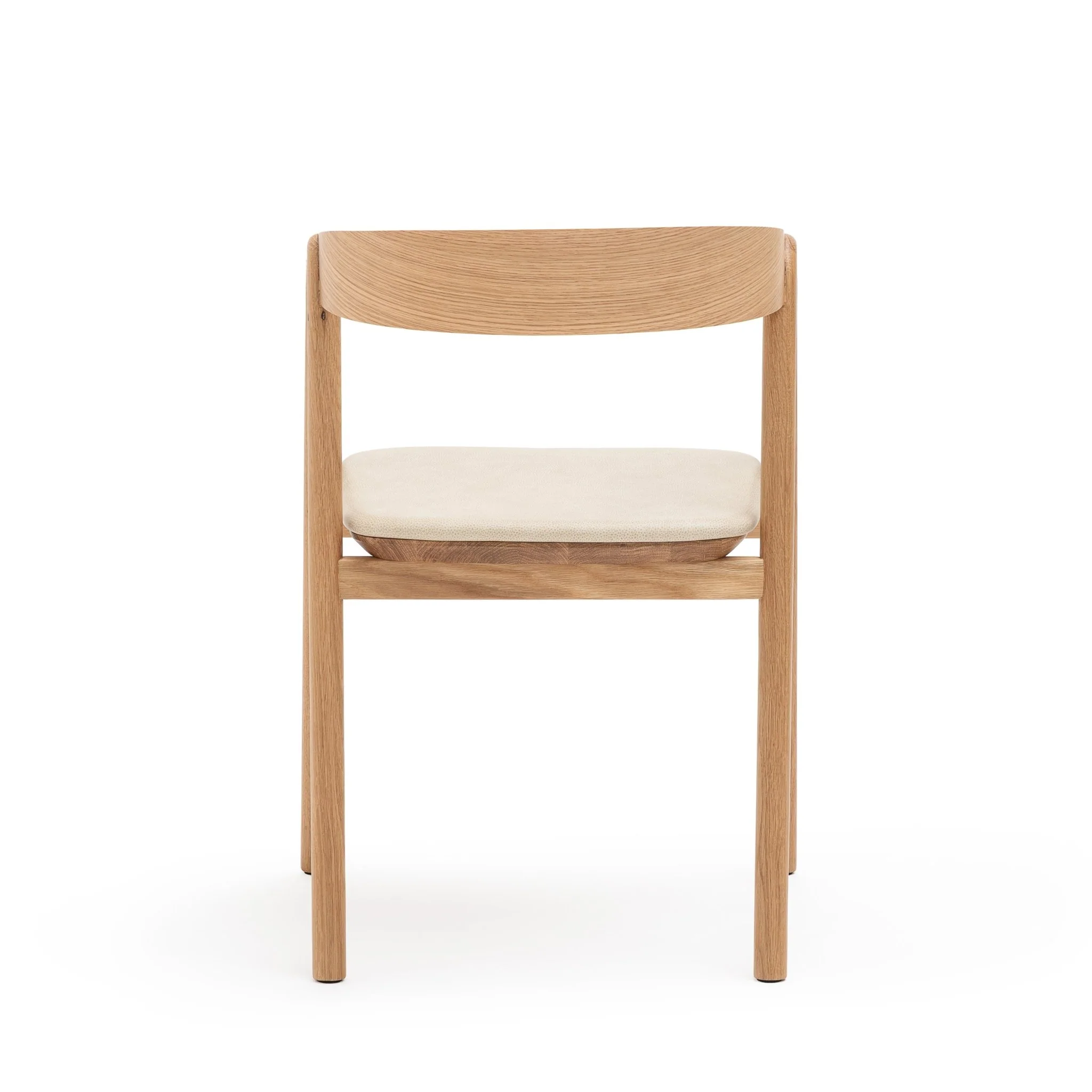 Inlay Chair - Light Oak & Limestone Leather - Image 4