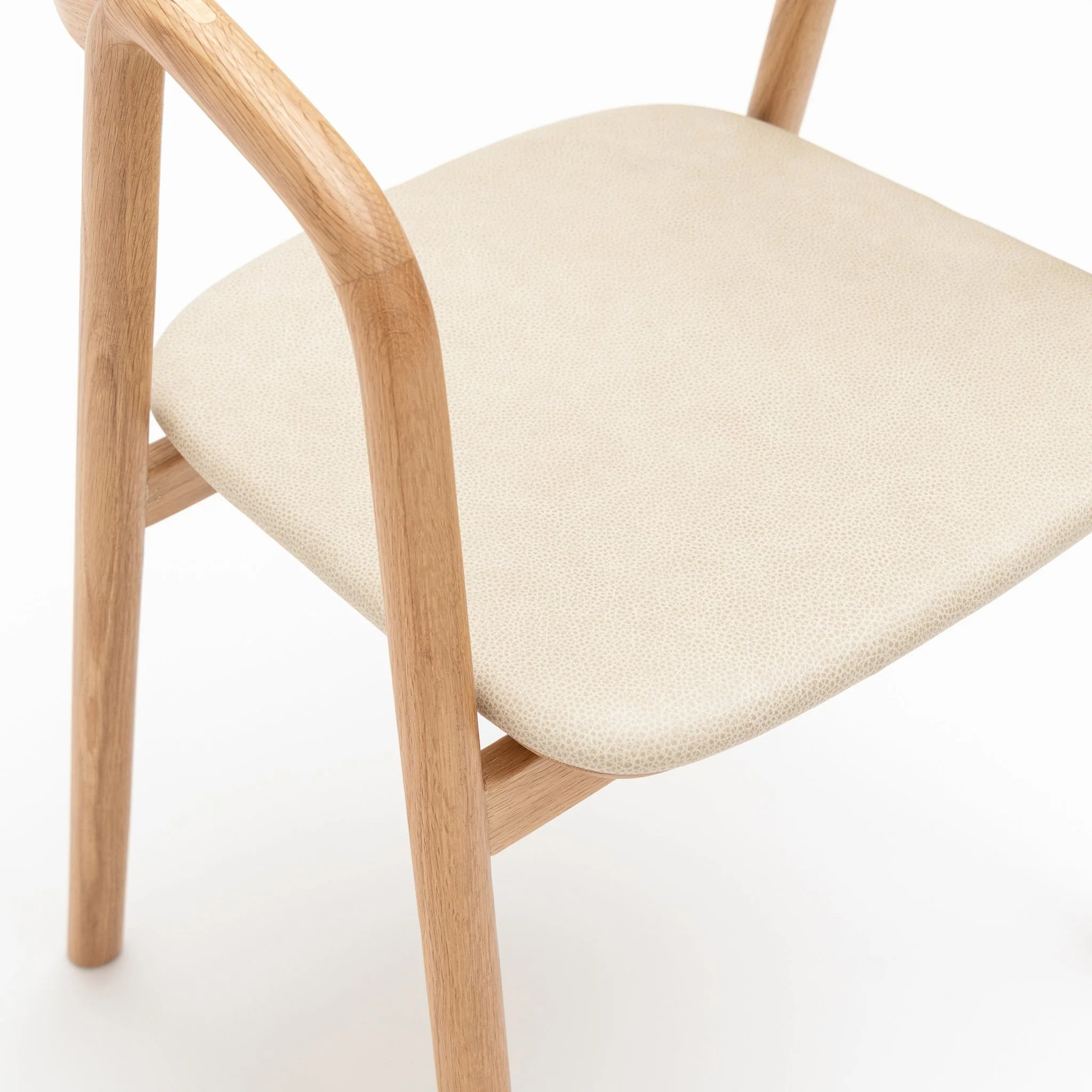 Inlay Chair - Light Oak & Limestone Leather - Image 6