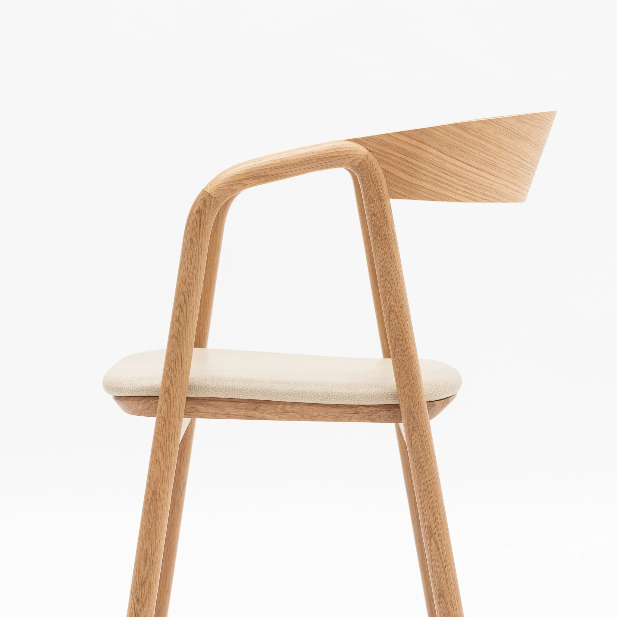 Inlay Chair - Light Oak & Limestone Leather - Image 7