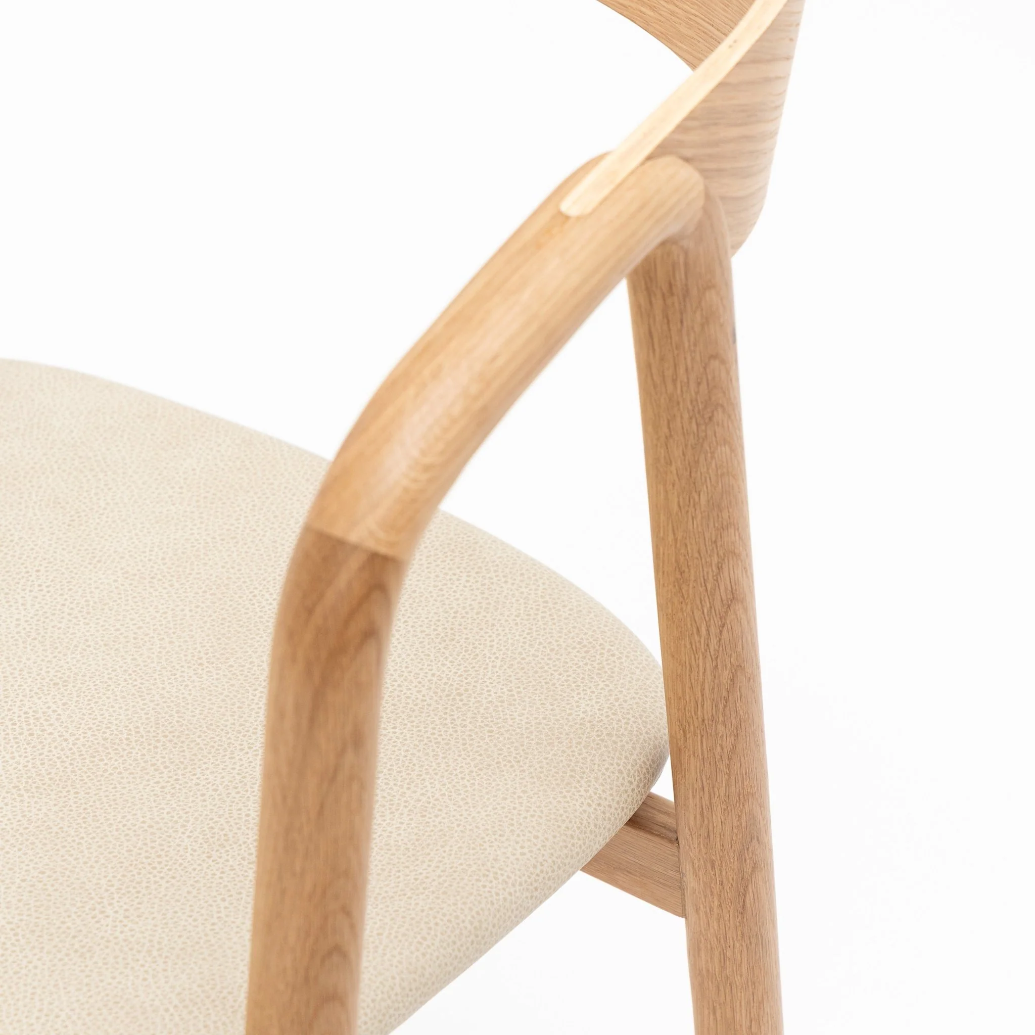Inlay Chair - Light Oak & Limestone Leather - Image 8