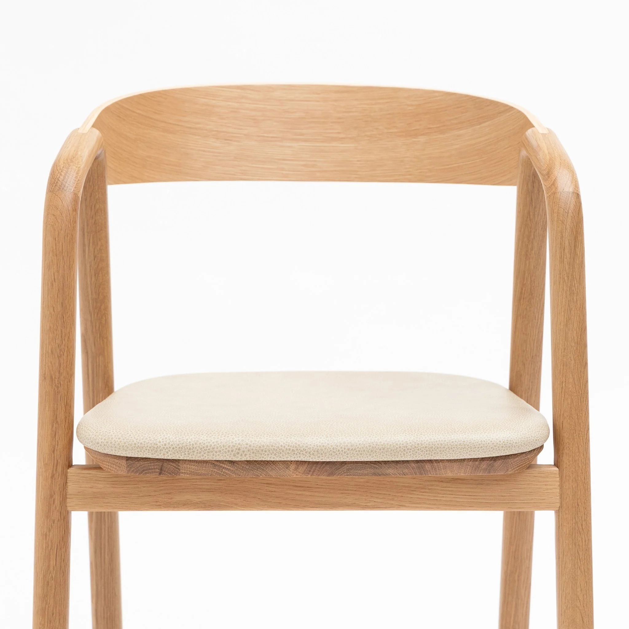 Inlay Chair - Light Oak & Limestone Leather - Image 9