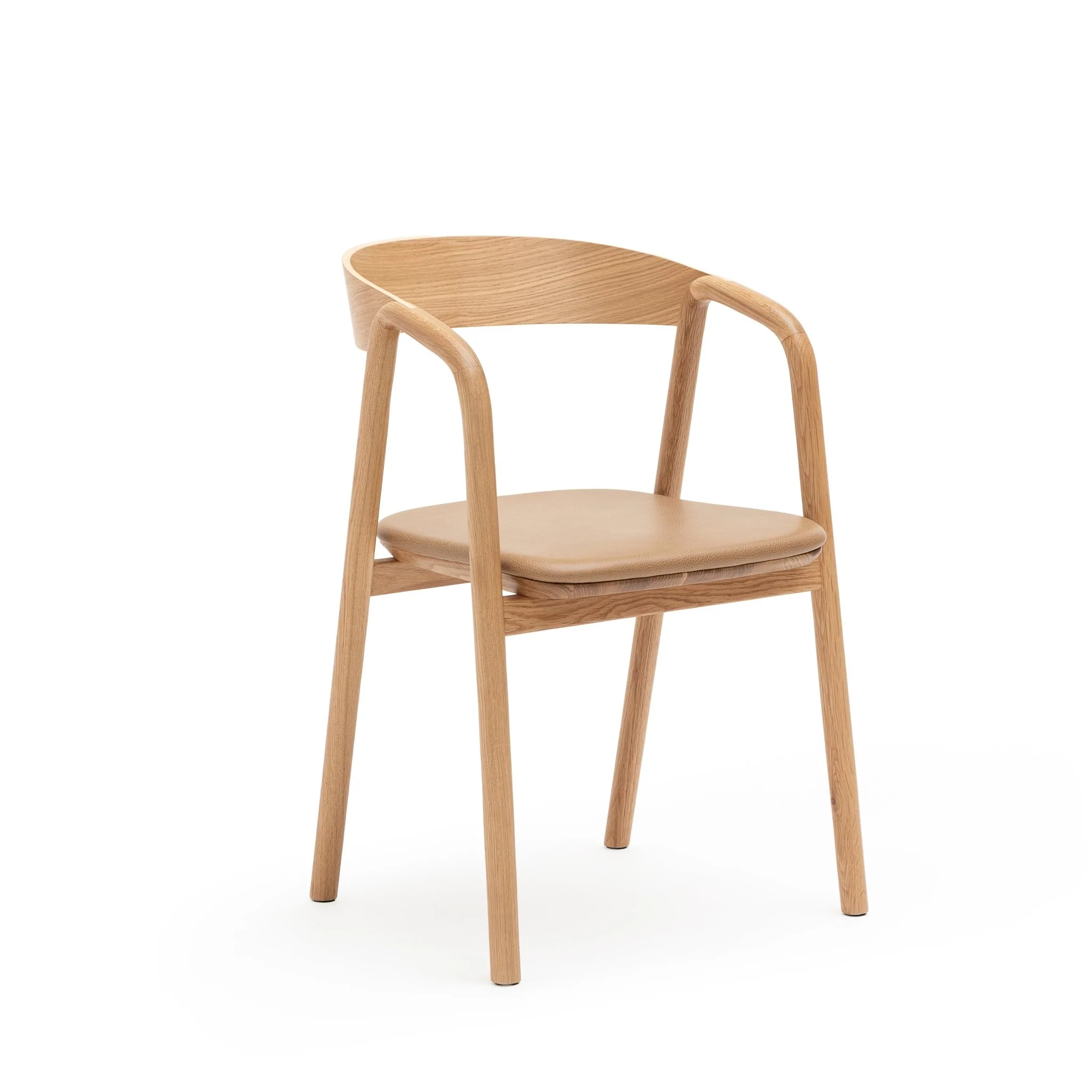 Inlay Chair - Light Oak & Pecan Leather