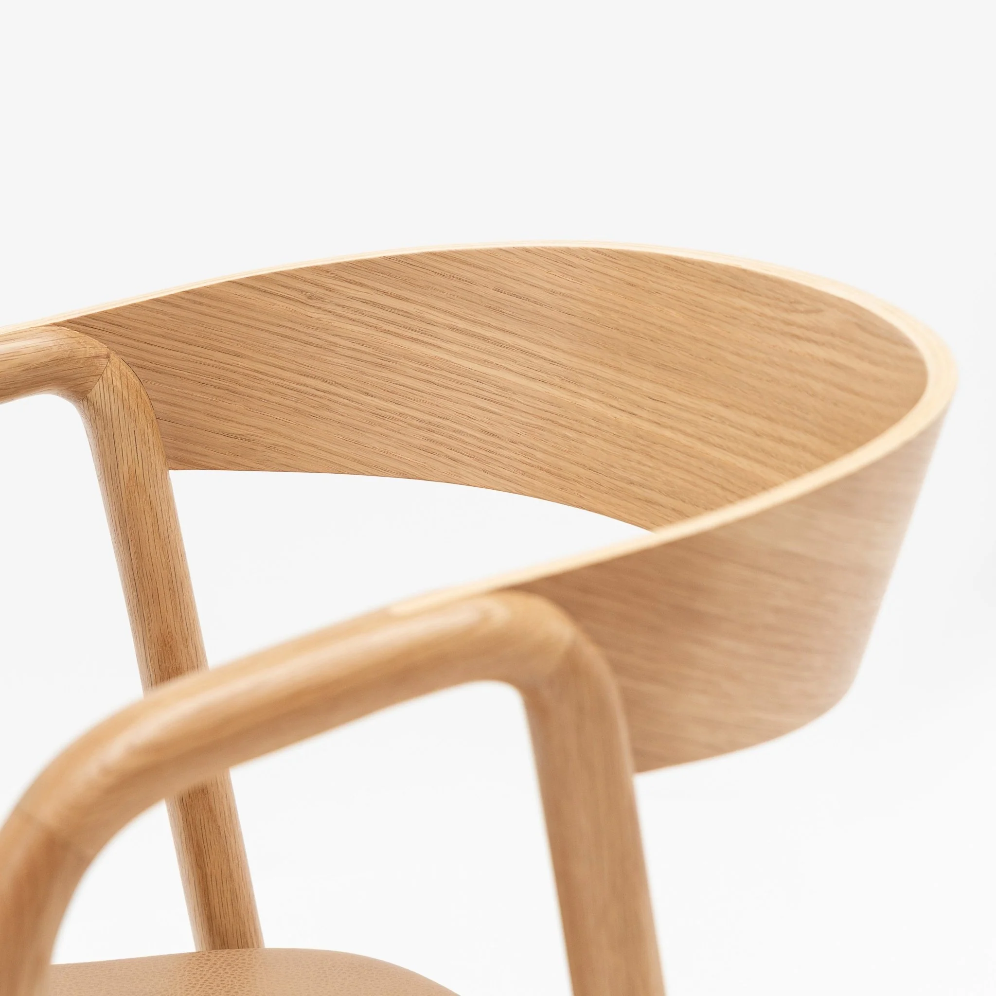Inlay Chair - Light Oak & Pecan Leather - Image 10