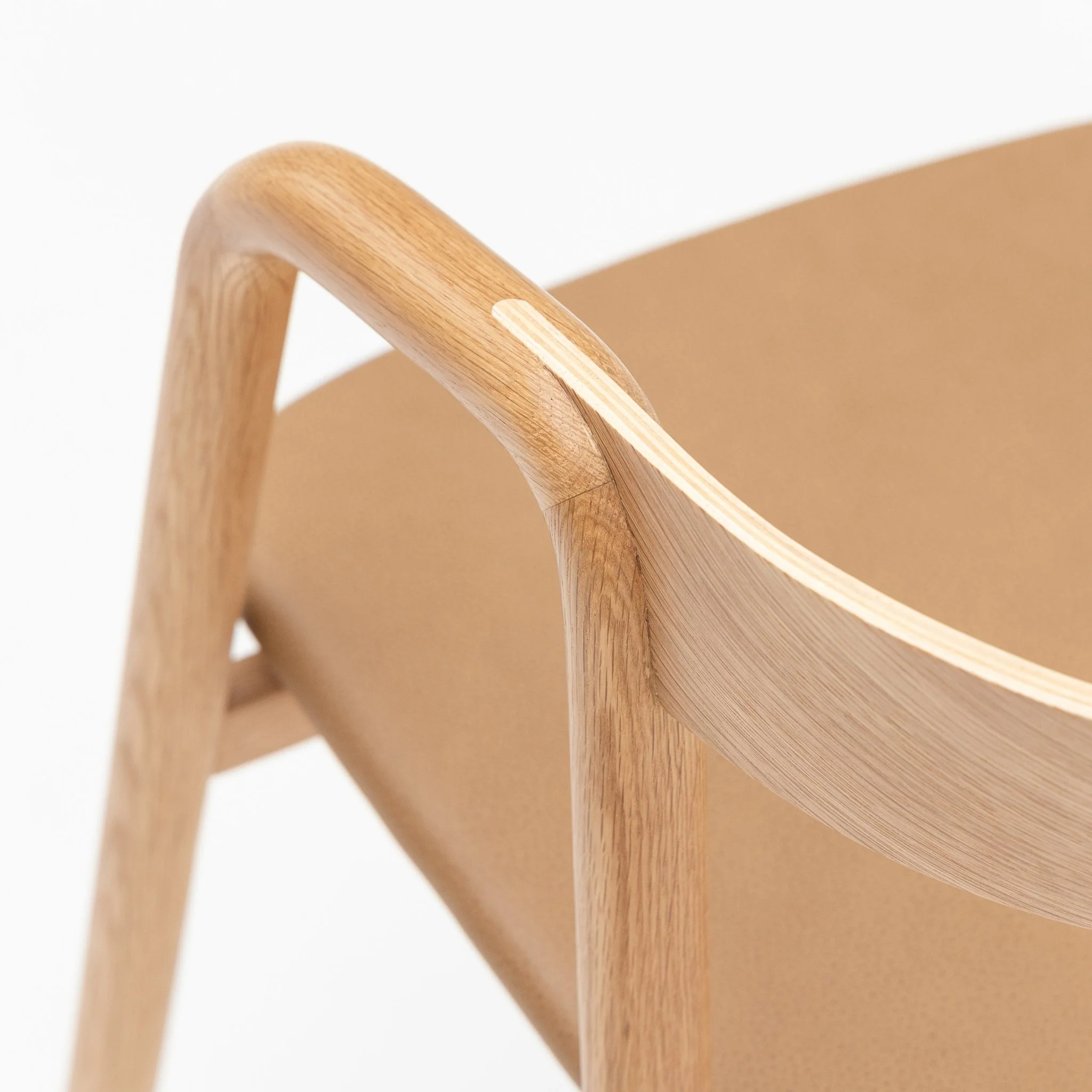 Inlay Chair - Light Oak & Pecan Leather - Image 11