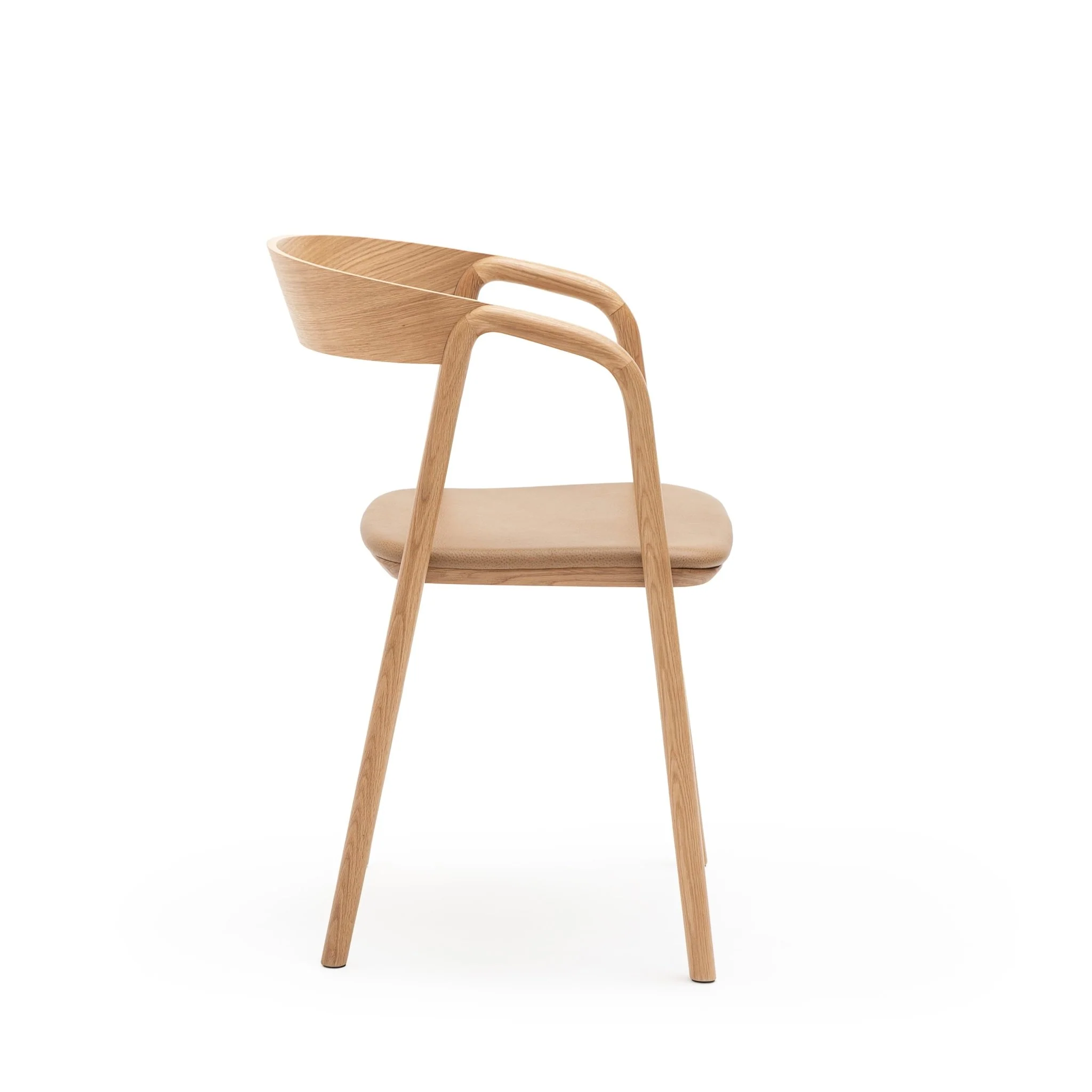 Inlay Chair - Light Oak & Pecan Leather - Image 3