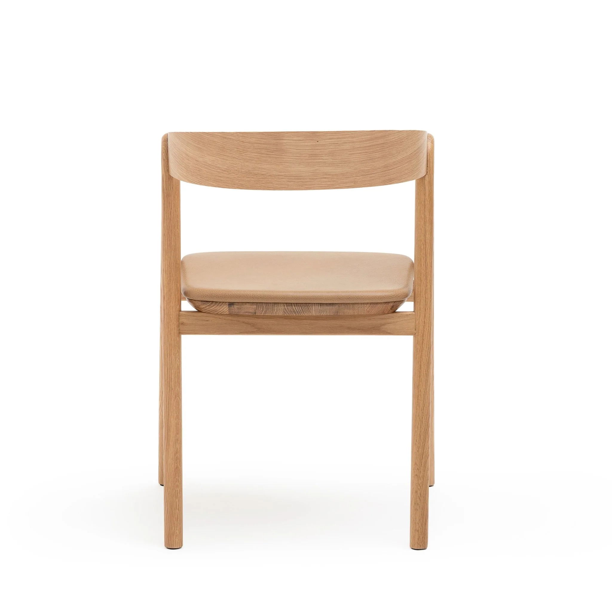 Inlay Chair - Light Oak & Pecan Leather - Image 4