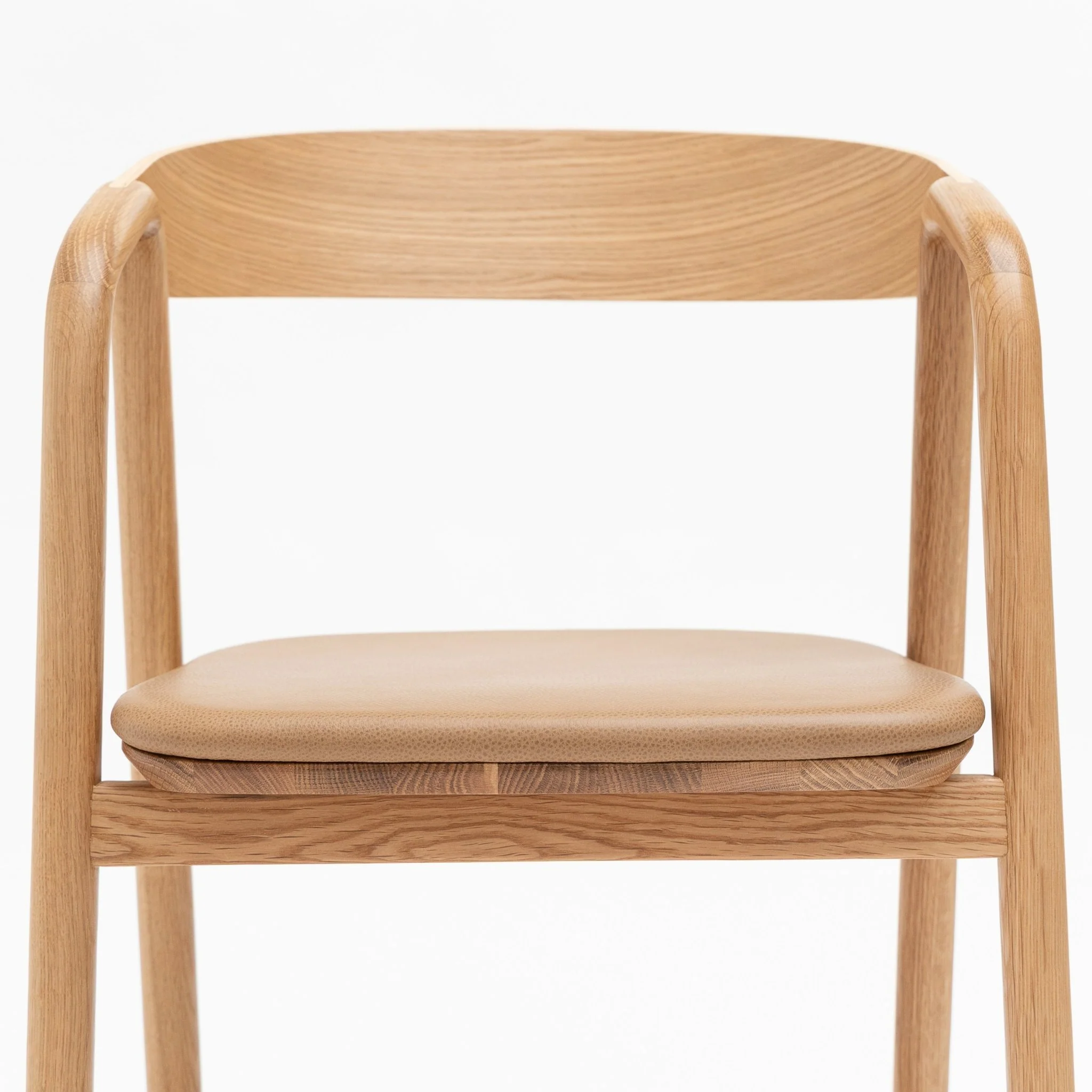 Inlay Chair - Light Oak & Pecan Leather - Image 5