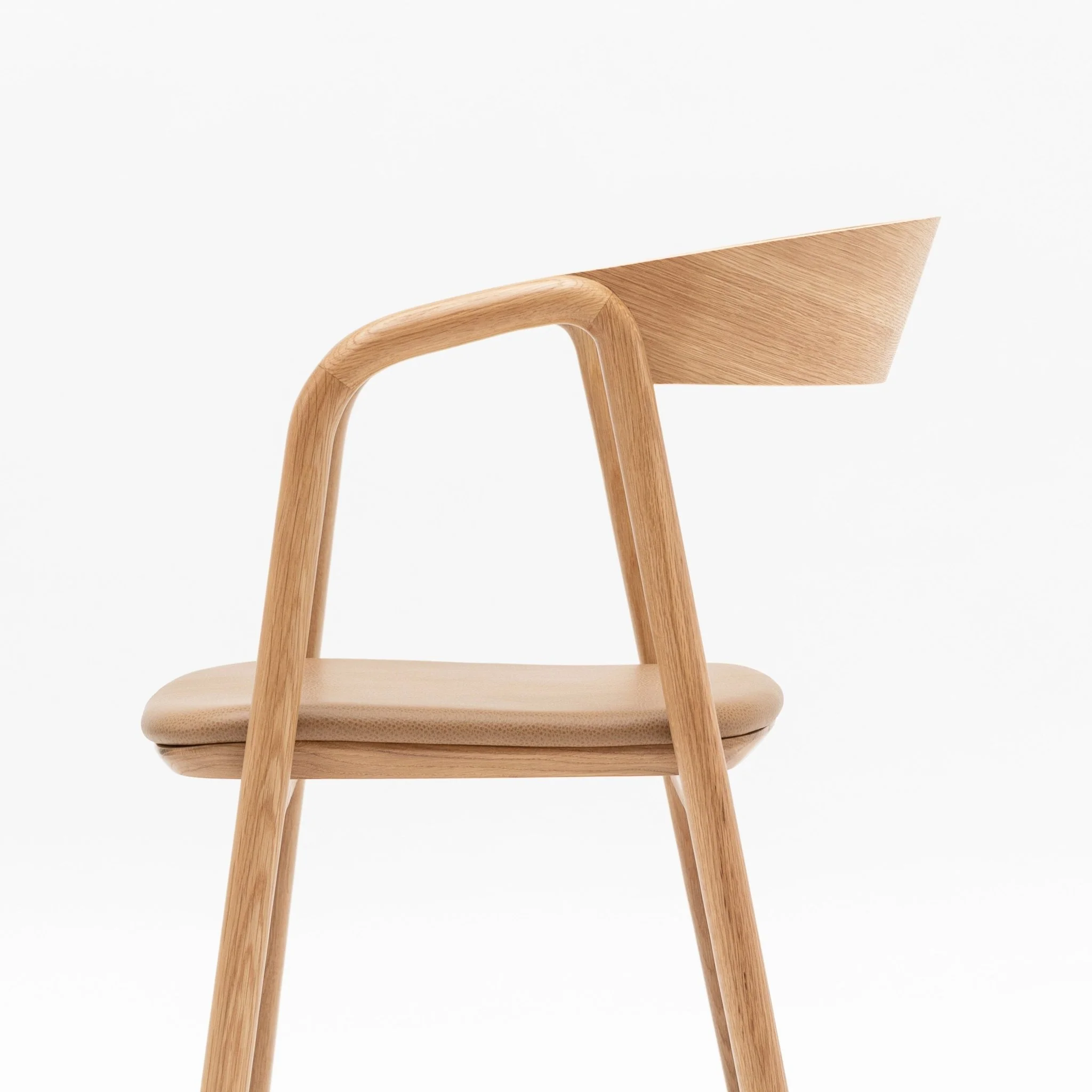 Inlay Chair - Light Oak & Pecan Leather - Image 6