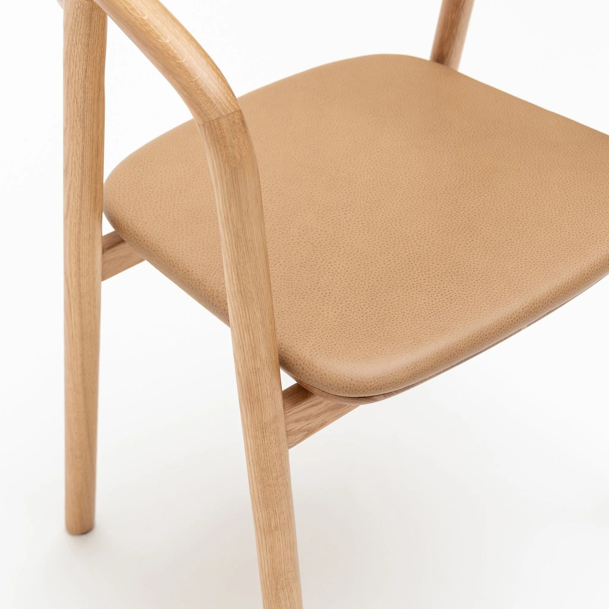 Inlay Chair - Light Oak & Pecan Leather - Image 7