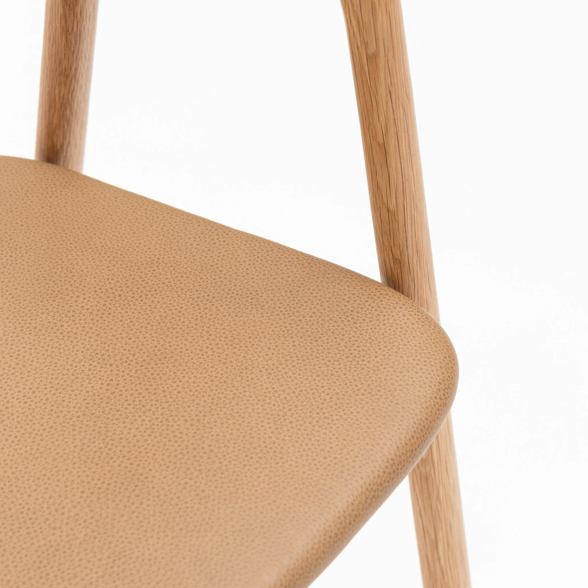 Inlay Chair - Light Oak & Pecan Leather - Image 8