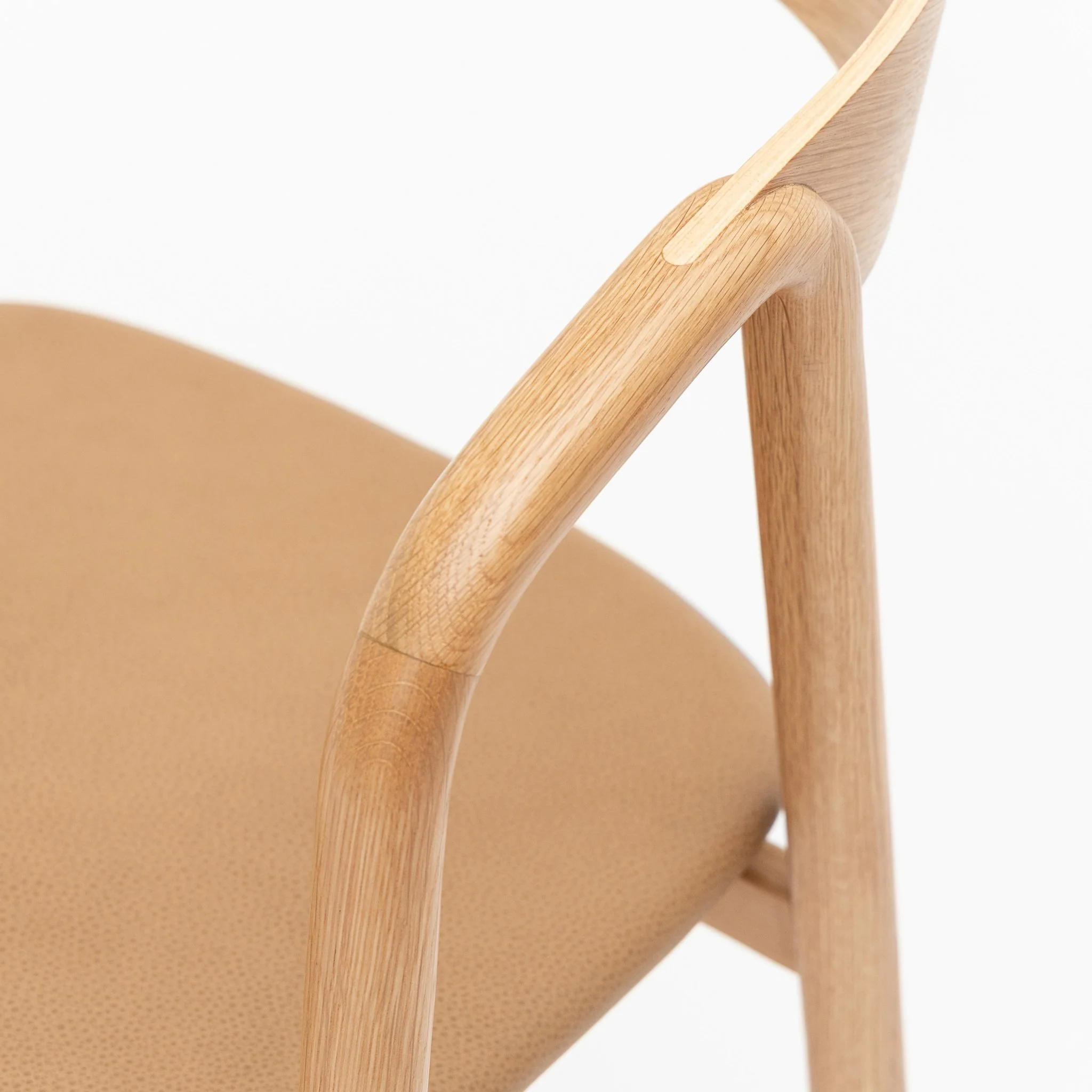 Inlay Chair - Light Oak & Pecan Leather - Image 9