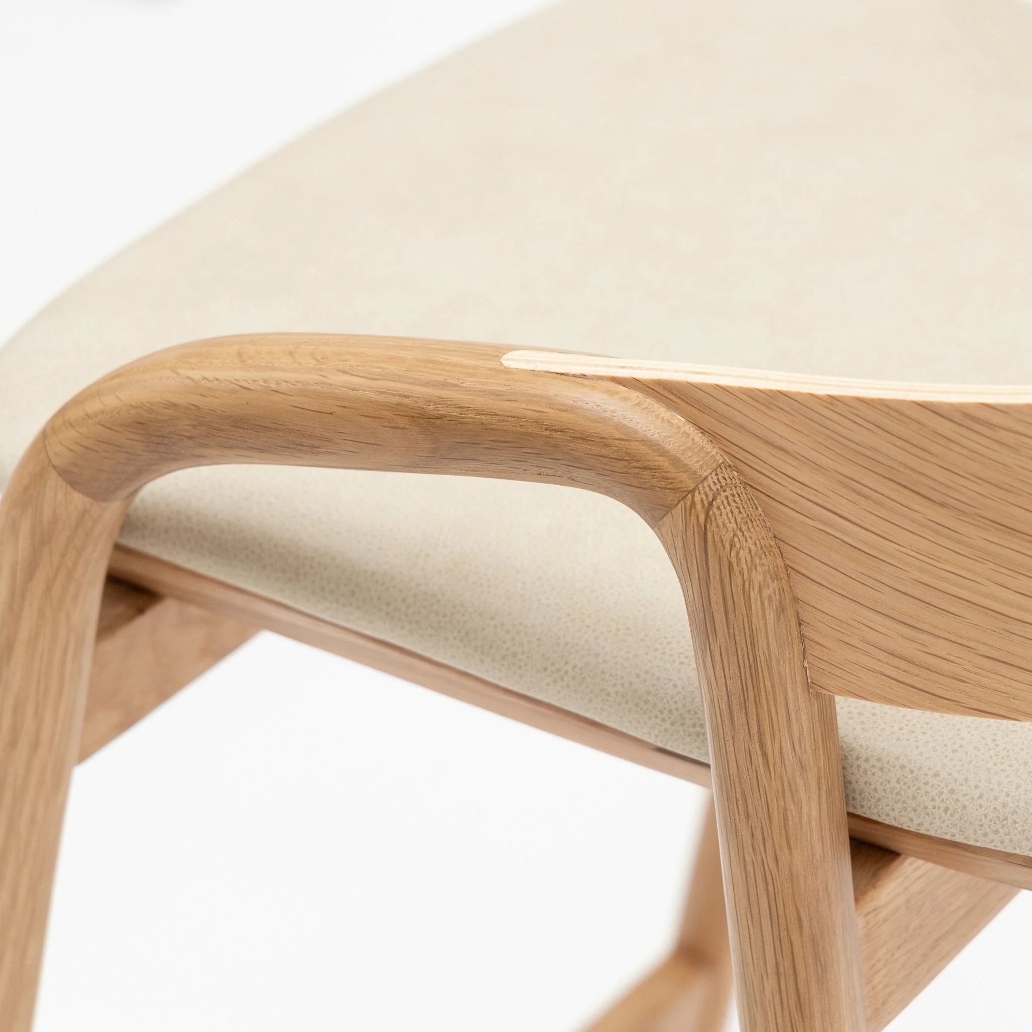 Inlay Counter Chair - Light Oak & Limestone Leather - Image 13