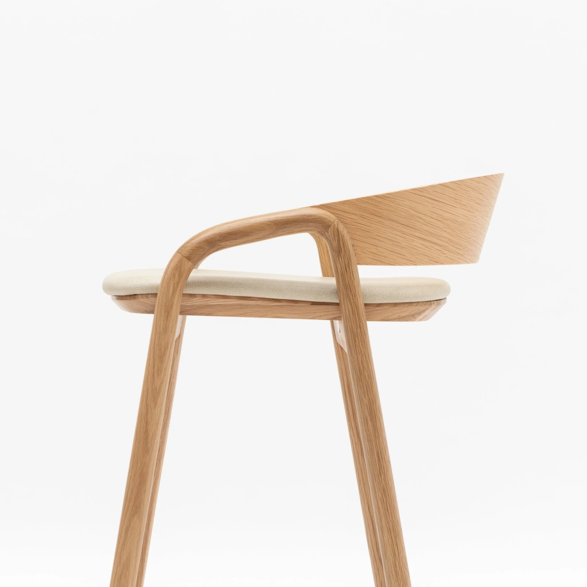 Inlay Counter Chair - Light Oak & Limestone Leather - Image 5