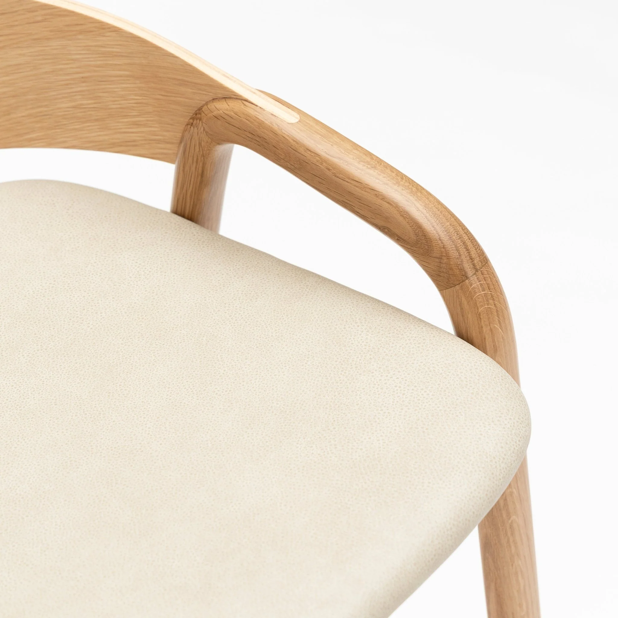 Inlay Counter Chair - Light Oak & Limestone Leather - Image 7