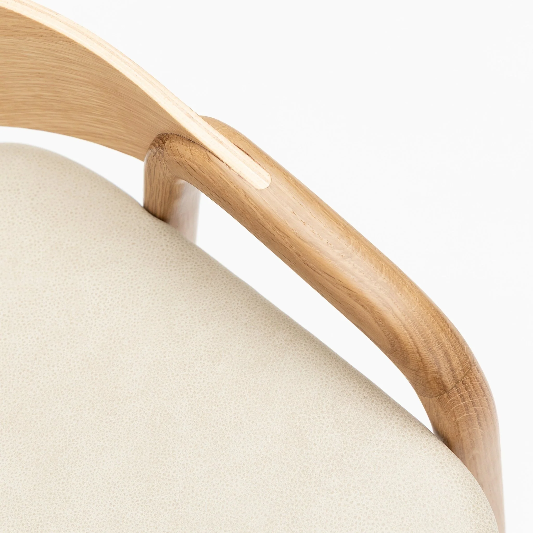Inlay Counter Chair - Light Oak & Limestone Leather - Image 9