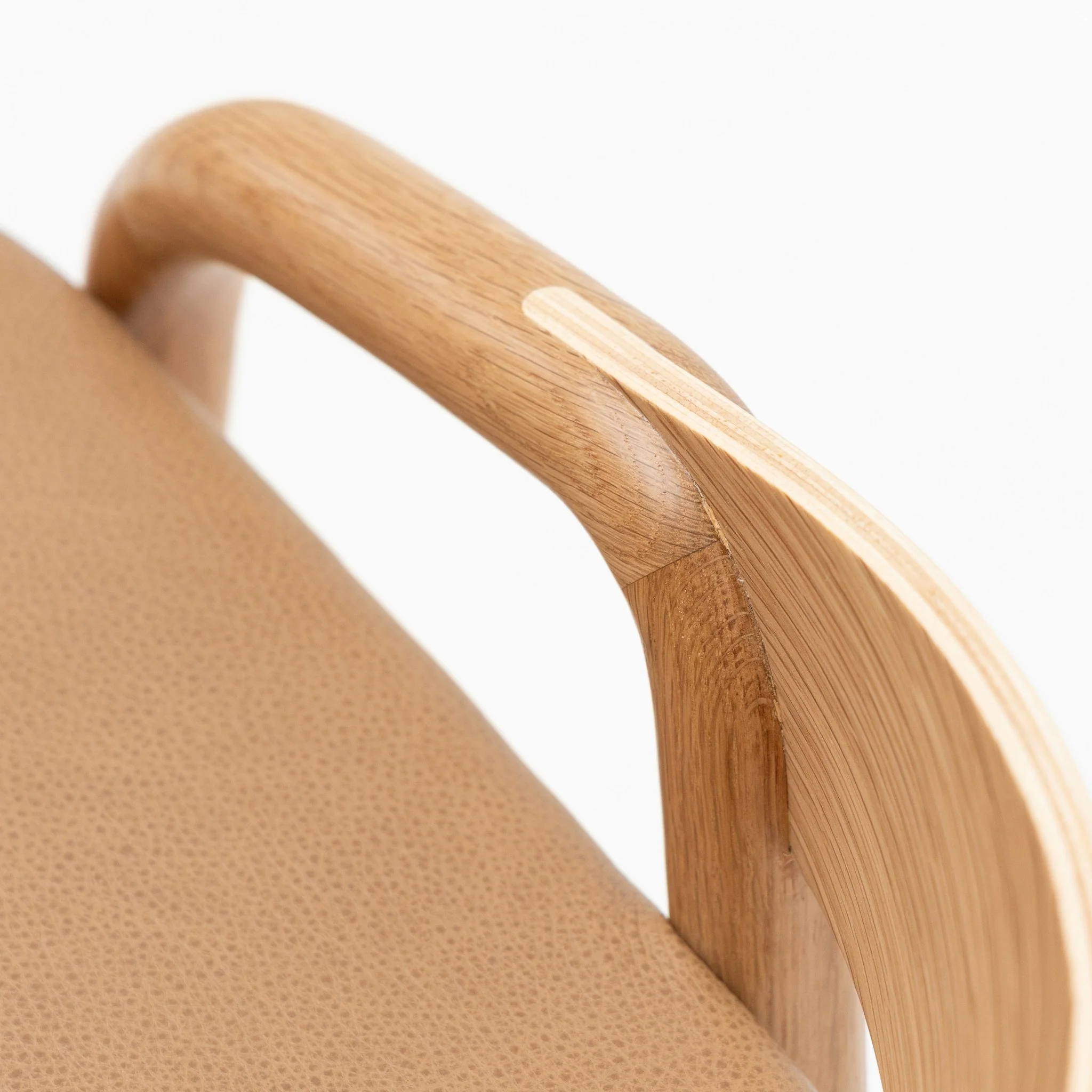 Inlay Counter Chair - Light Oak & Pecan  Leather - Image 10