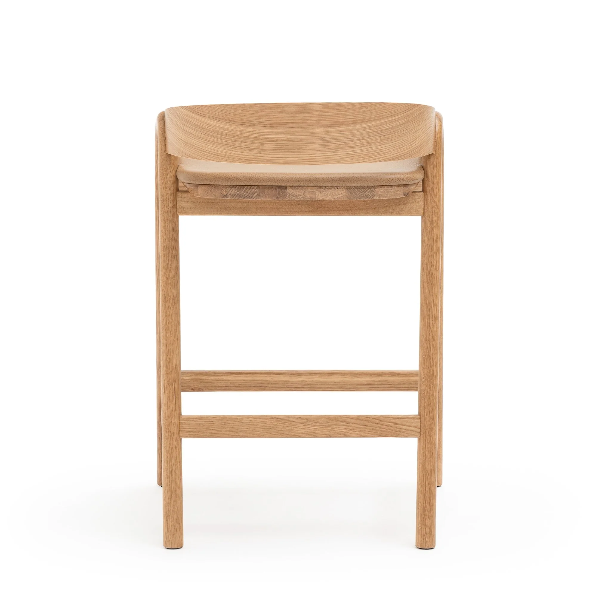 Inlay Counter Chair - Light Oak & Pecan  Leather - Image 4