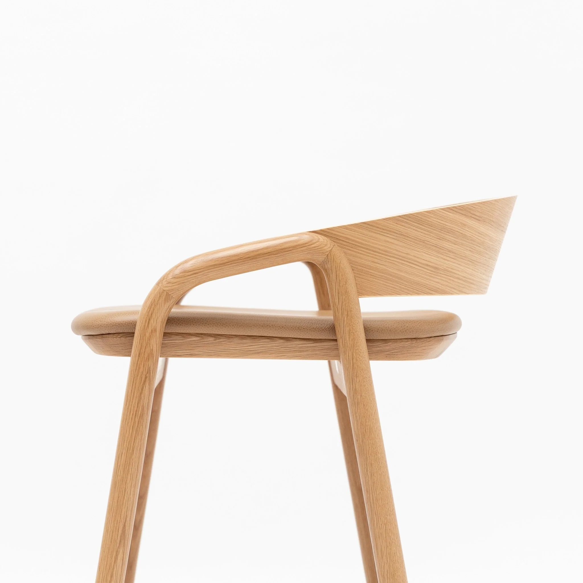 Inlay Counter Chair - Light Oak & Pecan  Leather - Image 7