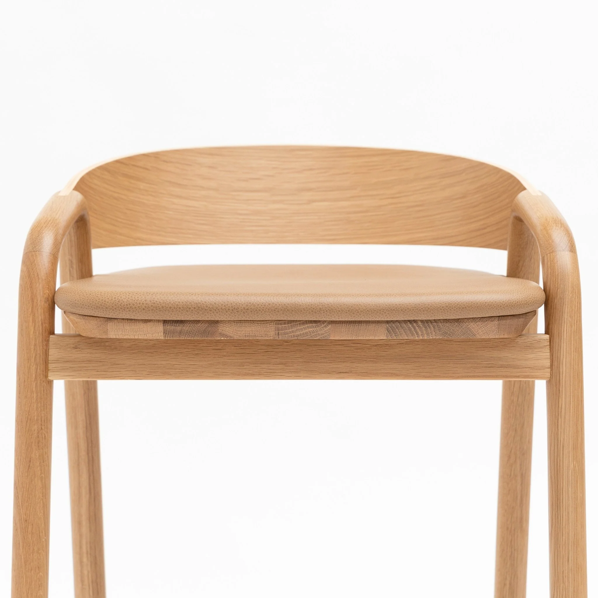 Inlay Counter Chair - Light Oak & Pecan  Leather - Image 8
