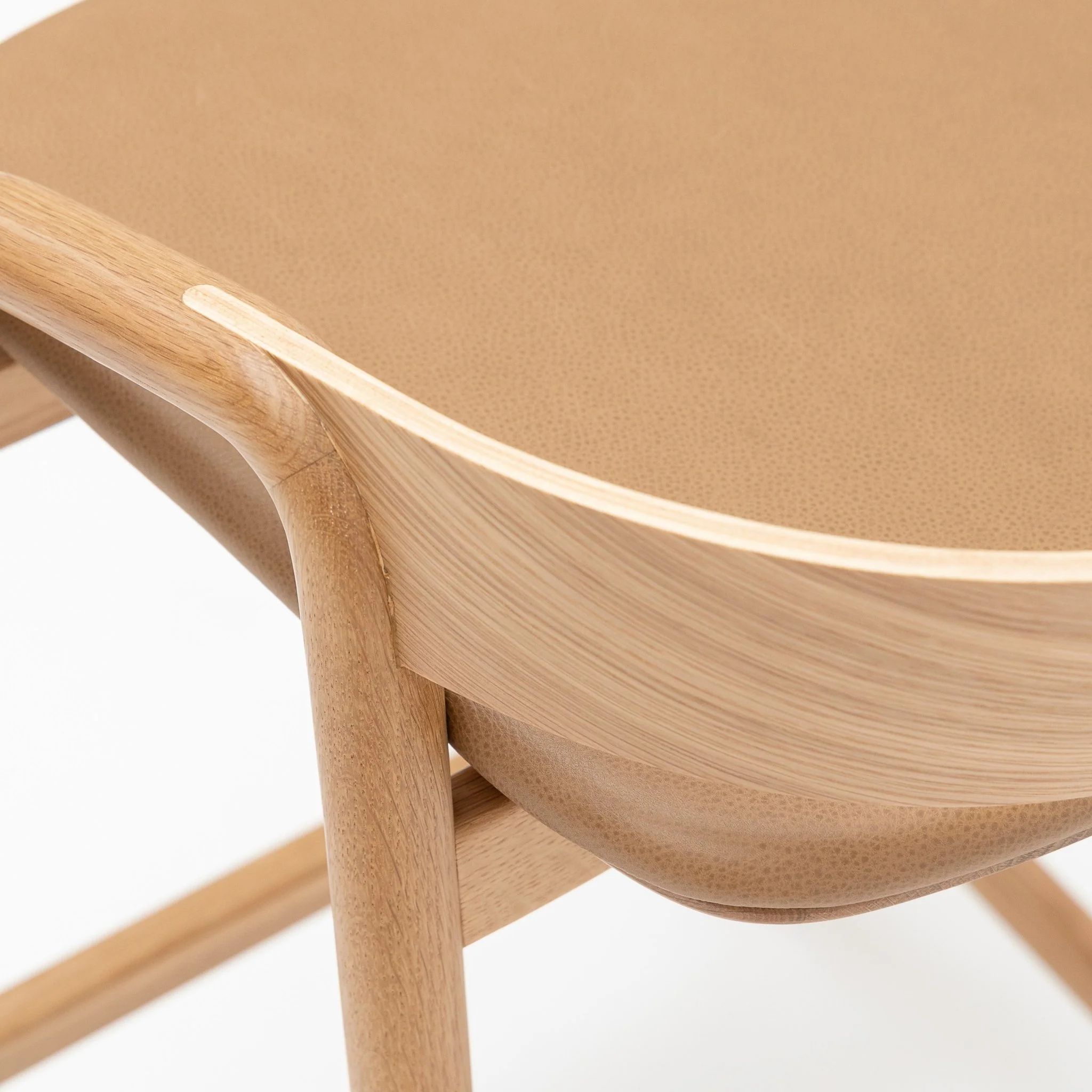 Inlay Counter Chair - Light Oak & Pecan  Leather - Image 9