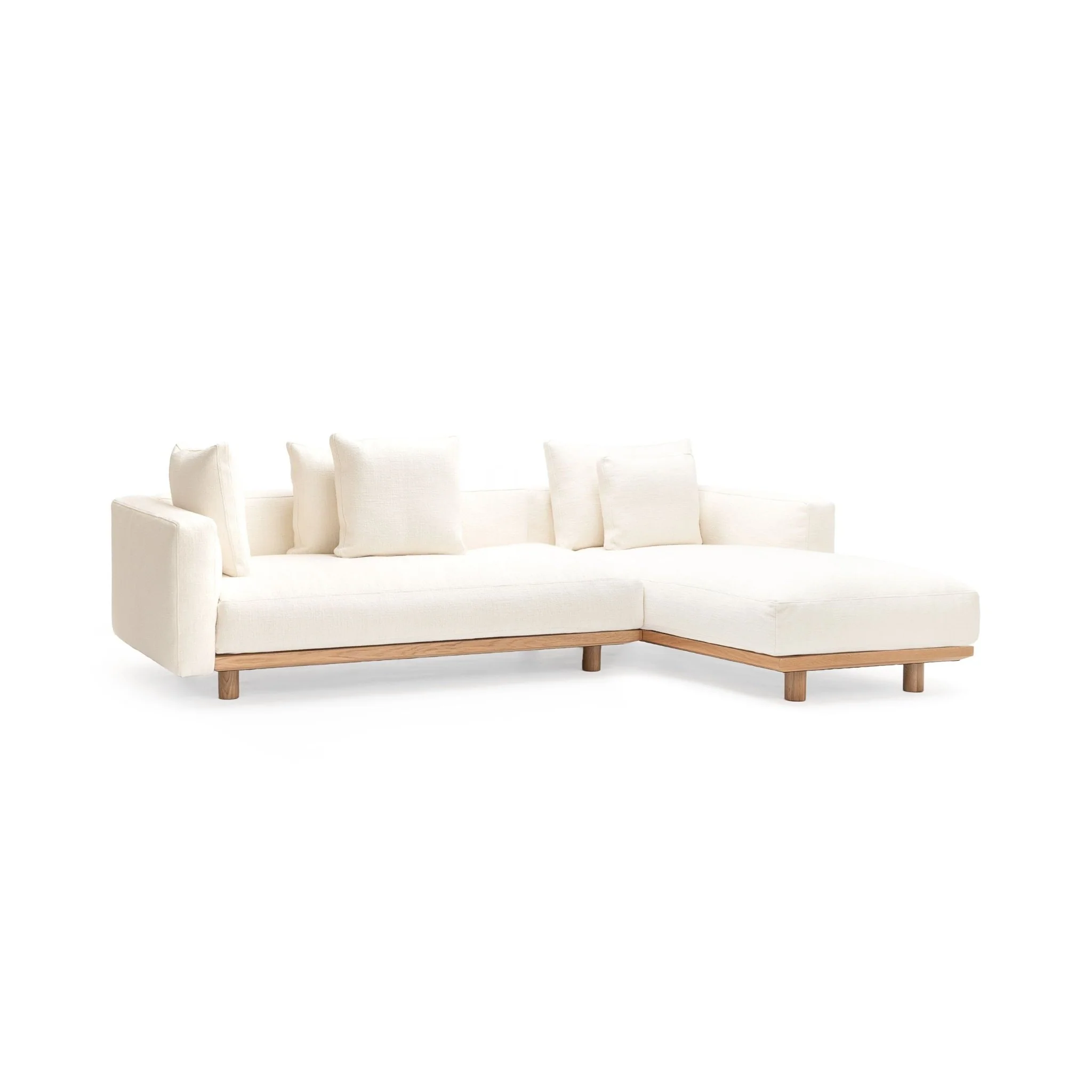 Islet L Shaped Sofa - Light Oak & Cobbler Panna Cotta - Image 10