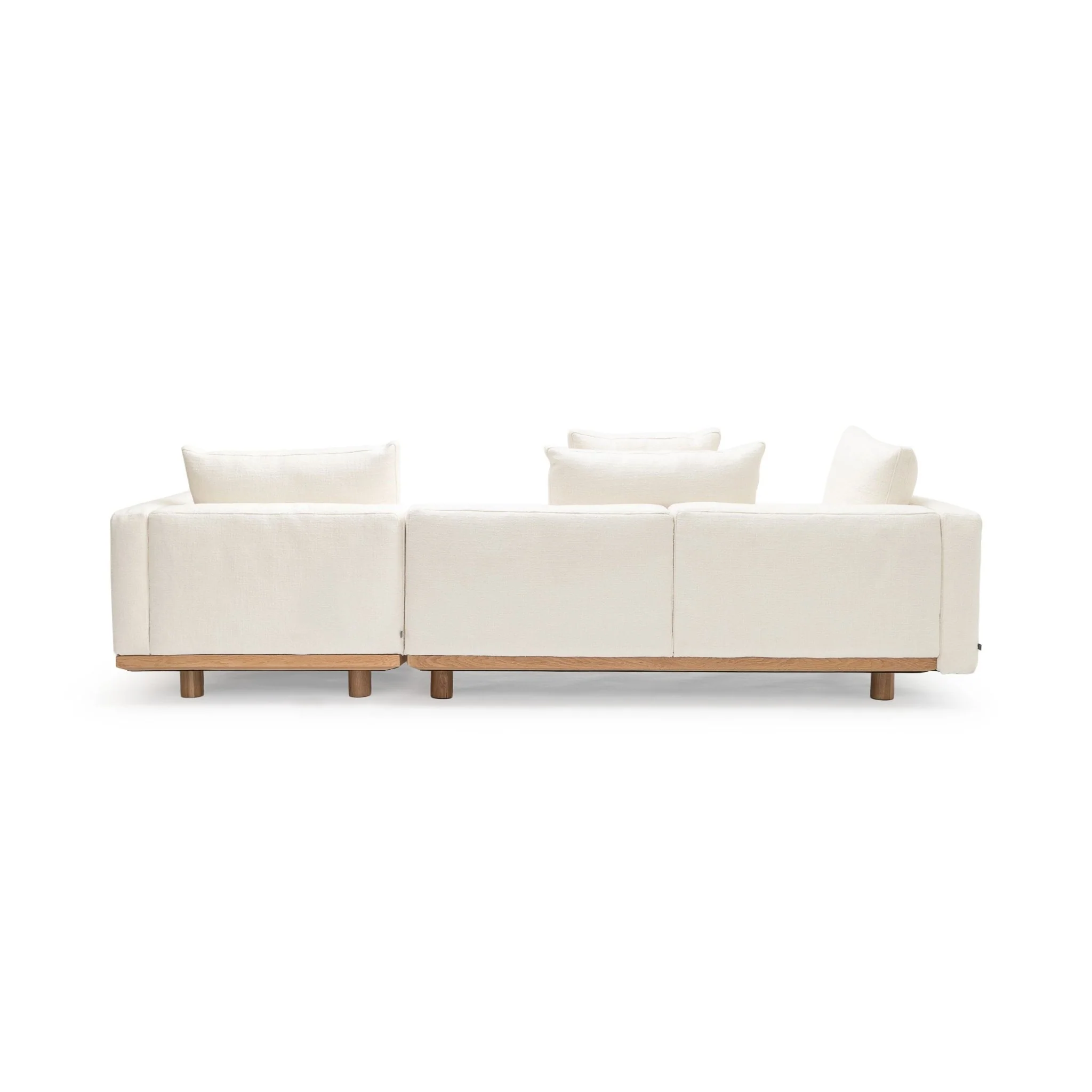 Islet L Shaped Sofa - Light Oak & Cobbler Panna Cotta - Image 11