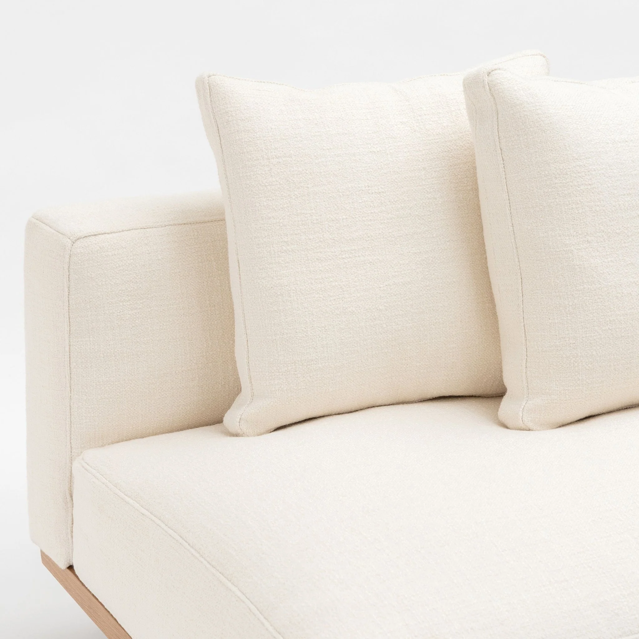 Islet L Shaped Sofa - Light Oak & Cobbler Panna Cotta - Image 14