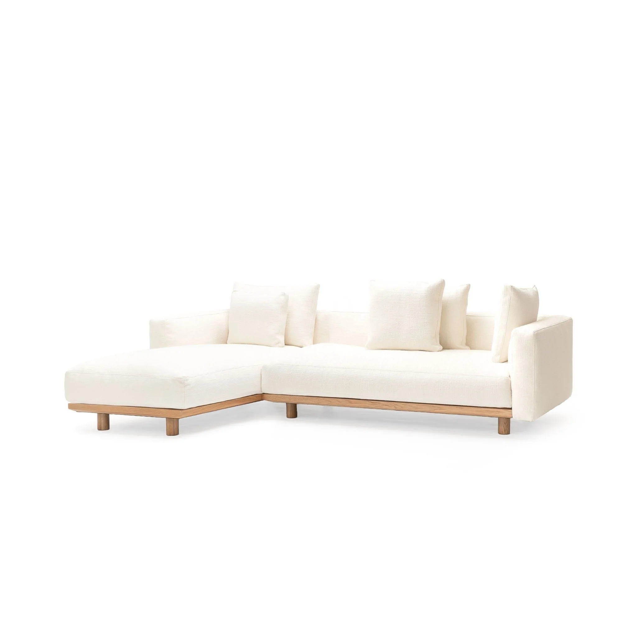 Islet L Shaped Sofa - Light Oak & Cobbler Panna Cotta - Image 2