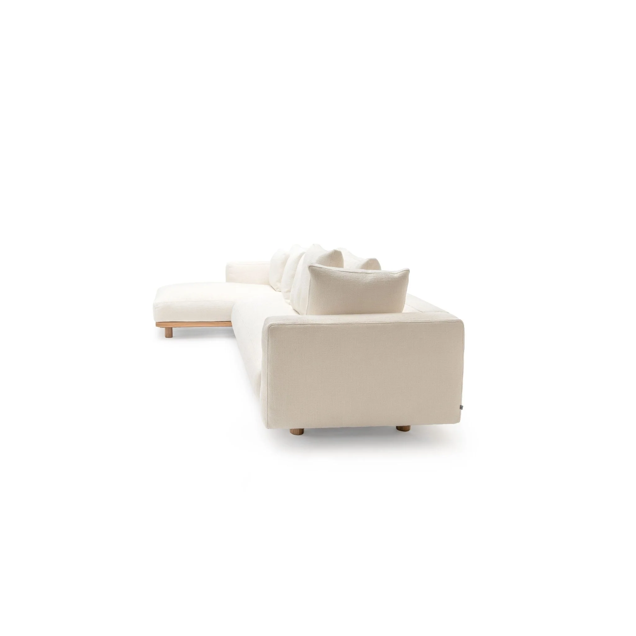 Islet L Shaped Sofa - Light Oak & Cobbler Panna Cotta - Image 3