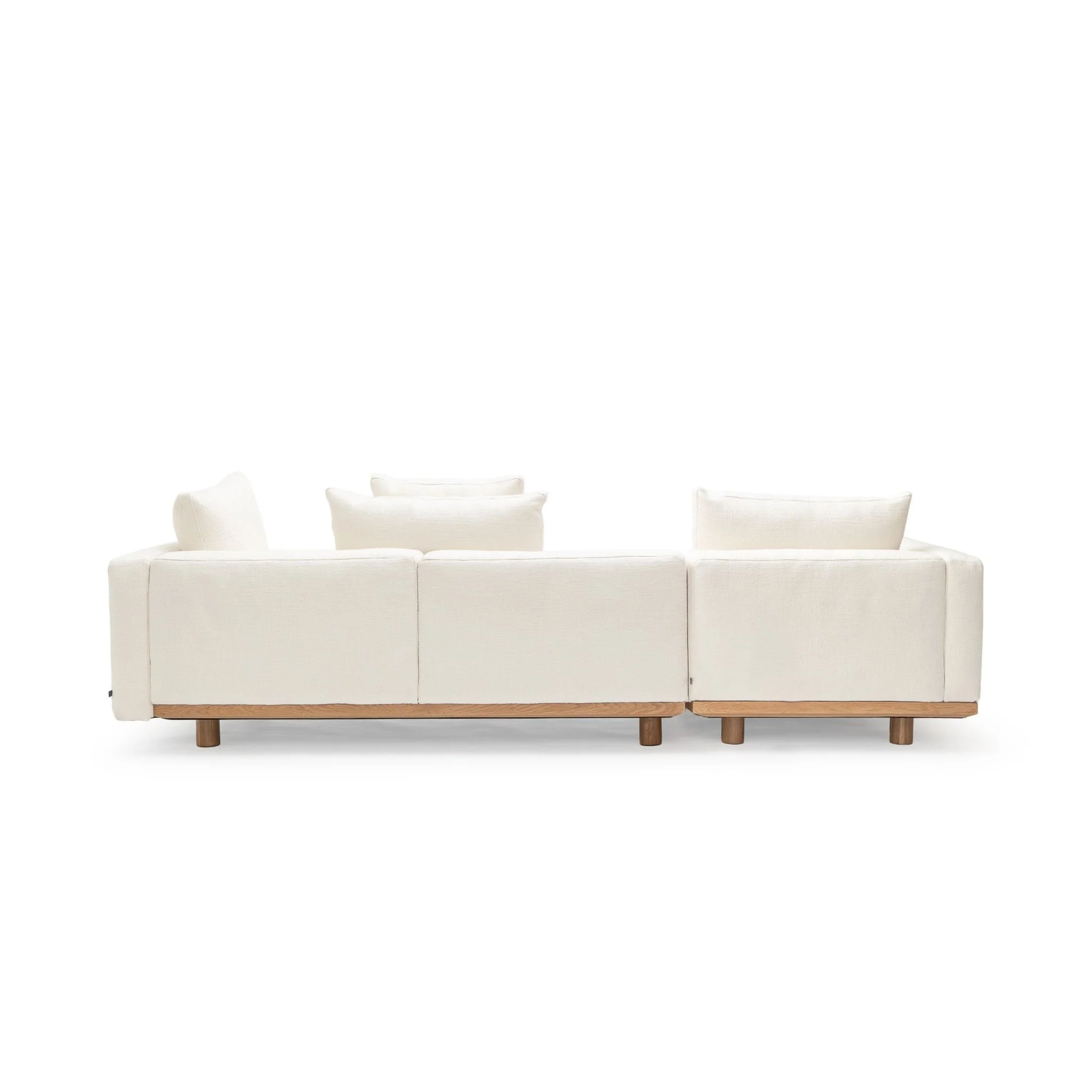 Islet L Shaped Sofa - Light Oak & Cobbler Panna Cotta - Image 4