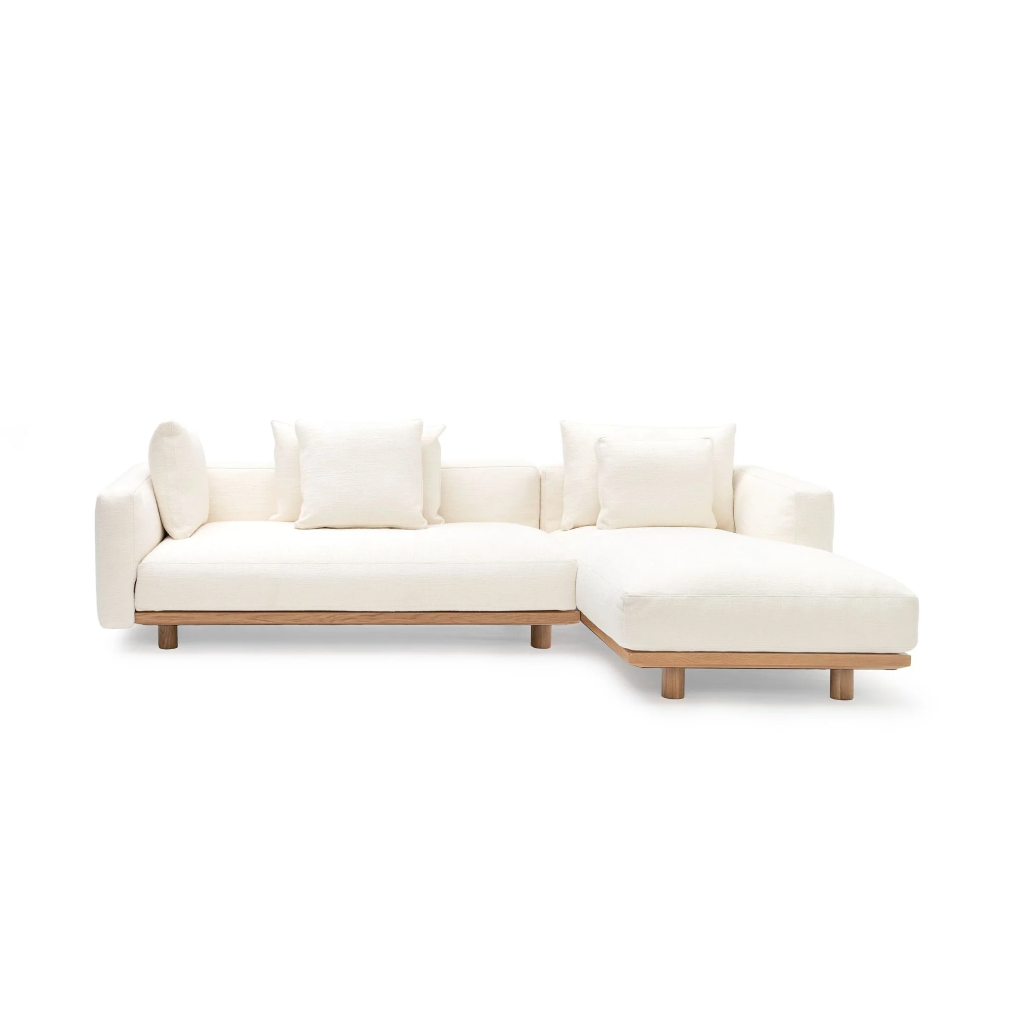 Islet L Shaped Sofa - Light Oak & Cobbler Panna Cotta - Image 9