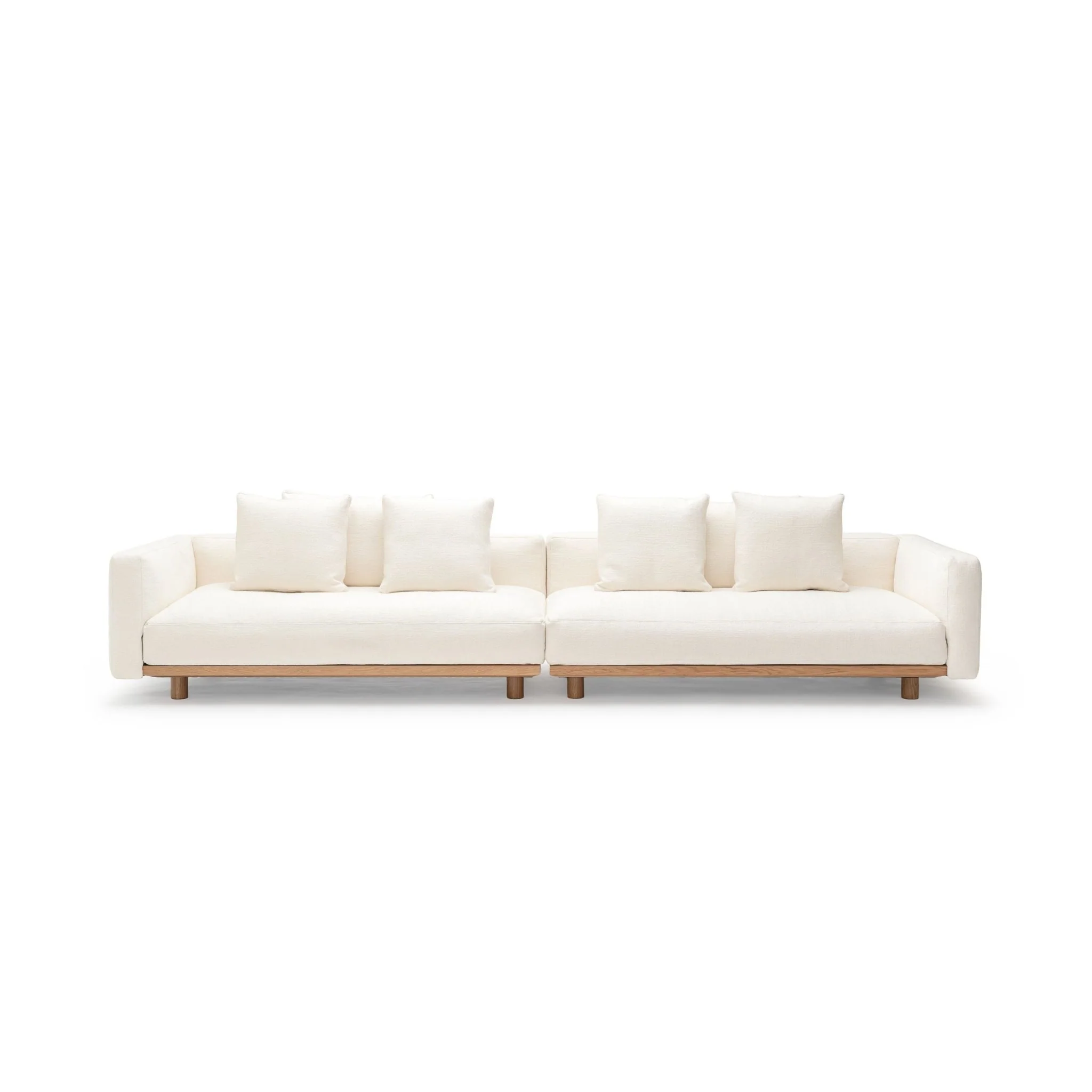 Islet Sofa - Light Oak & Cobbler Panna Cotta