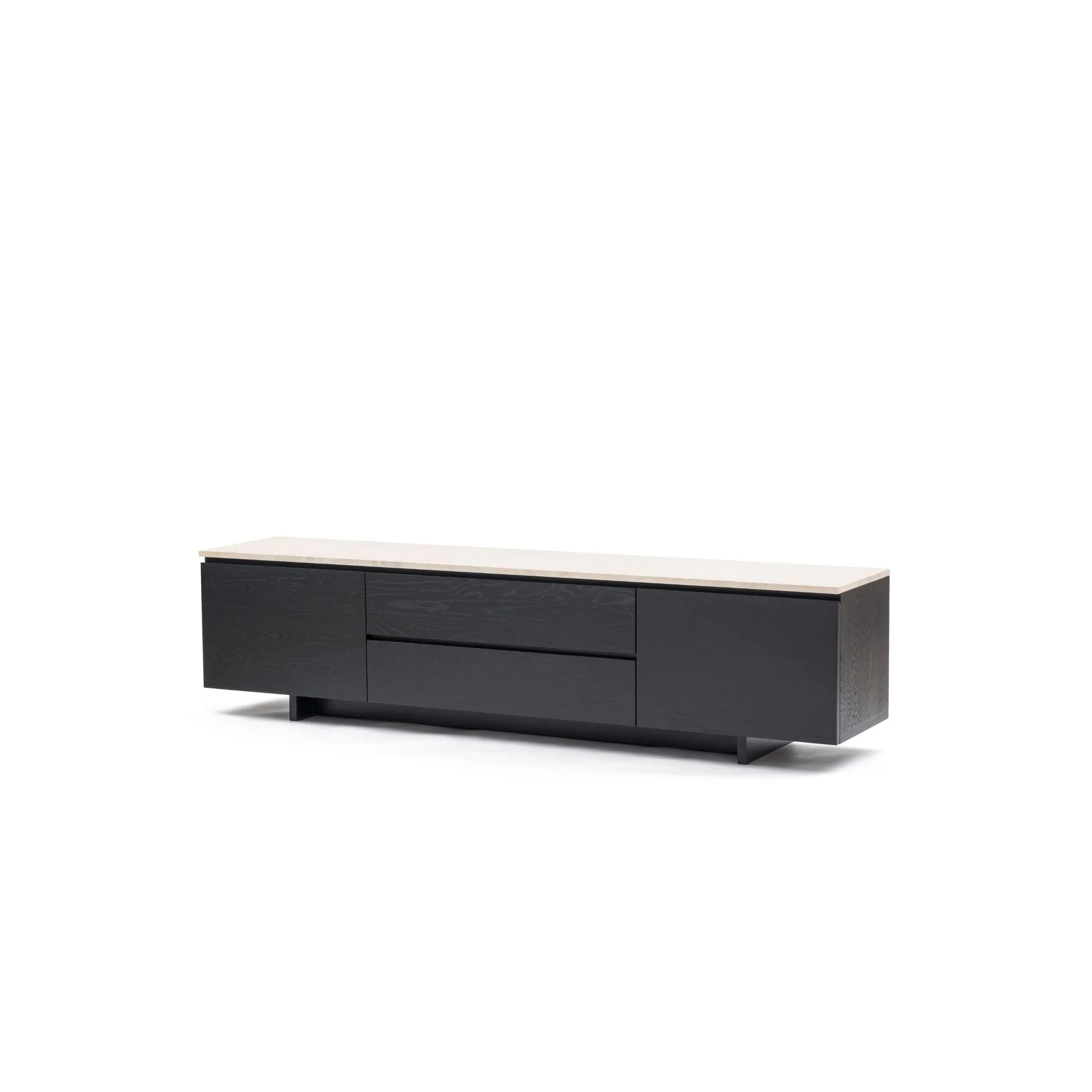 Kami 220 Entertainment Unit - Black Oak & Travertine