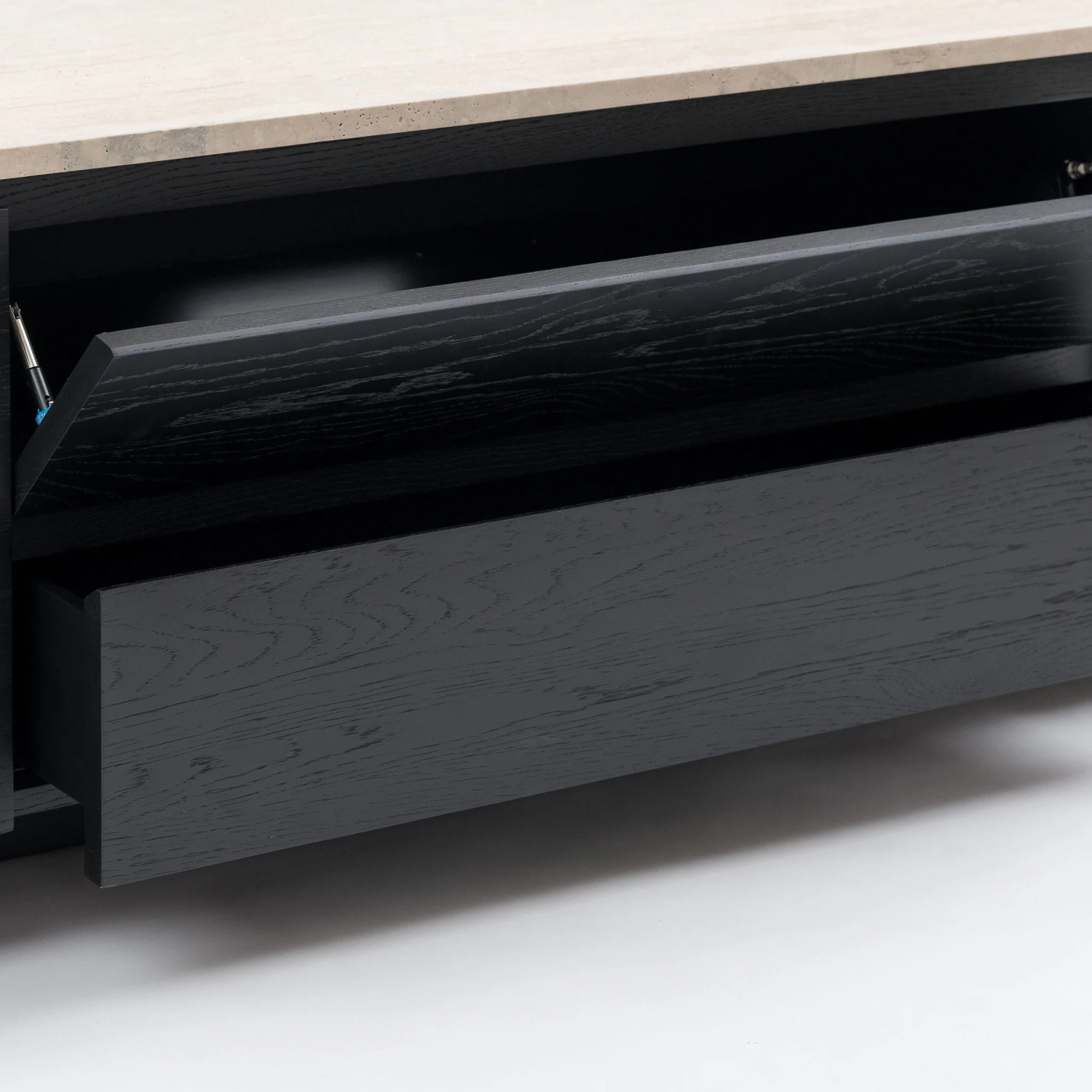 Kami 220 Entertainment Unit - Black Oak & Travertine - Image 10
