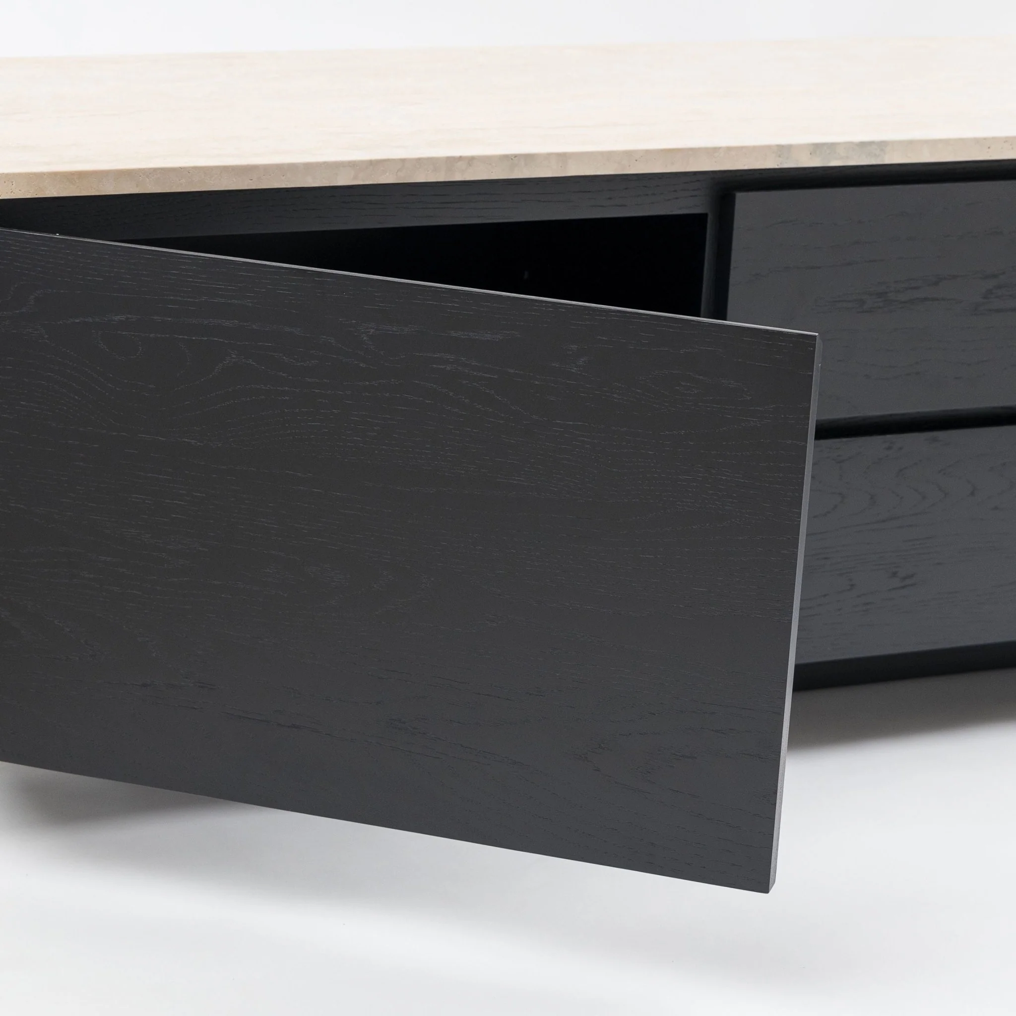 Kami 220 Entertainment Unit - Black Oak & Travertine - Image 11