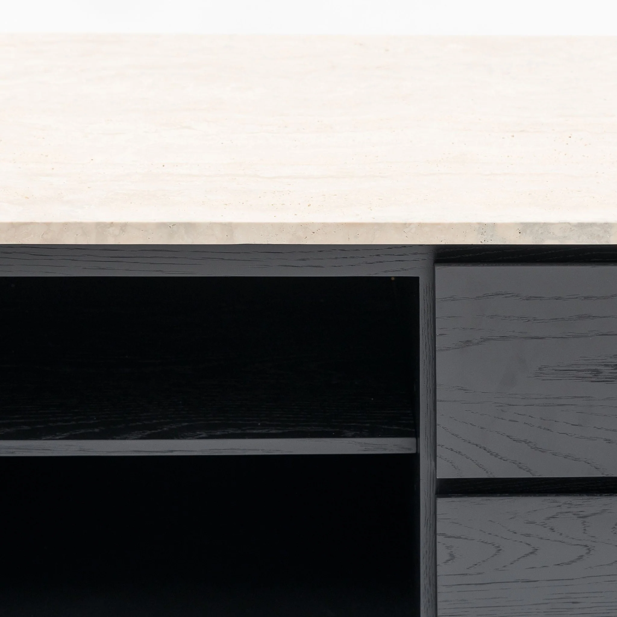 Kami 220 Entertainment Unit - Black Oak & Travertine - Image 12