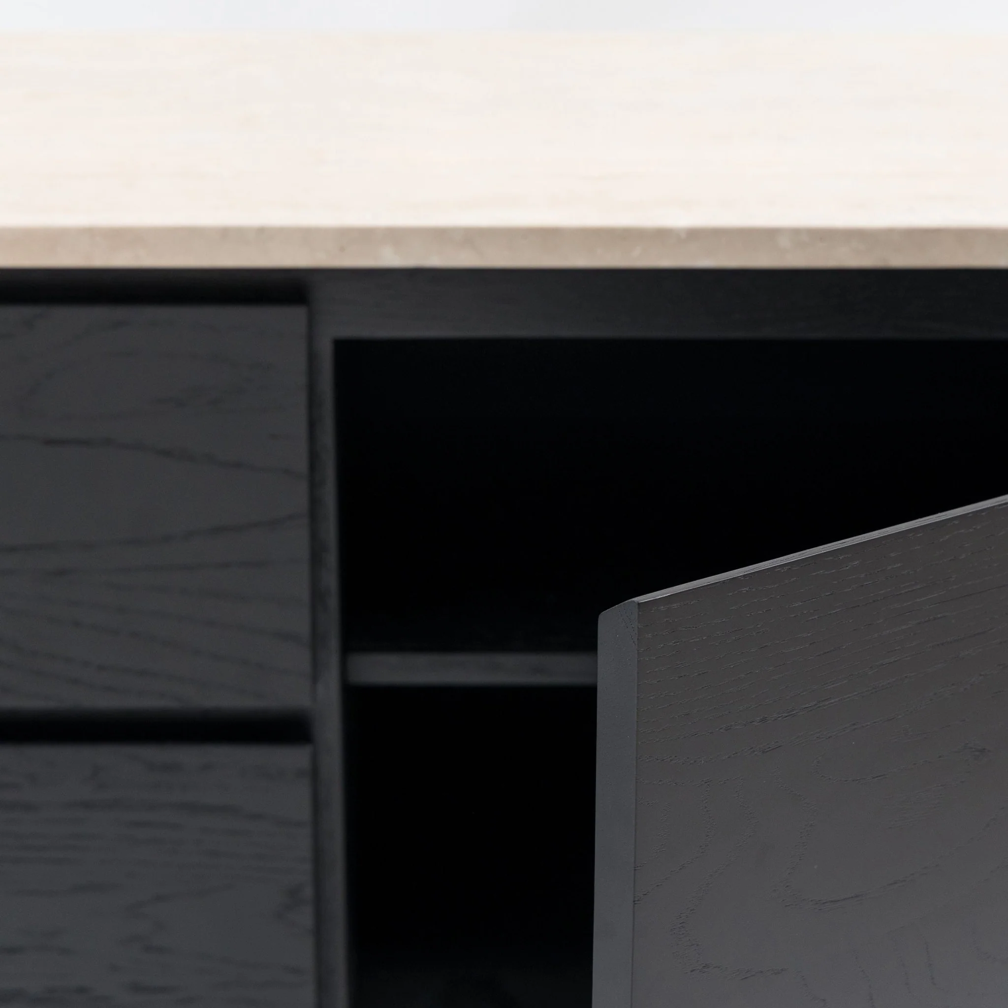 Kami 220 Entertainment Unit - Black Oak & Travertine - Image 13