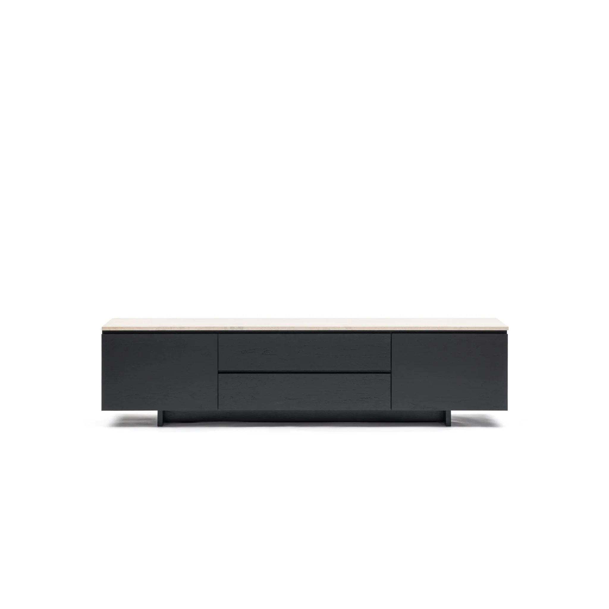 Kami 220 Entertainment Unit - Black Oak & Travertine - Image 2