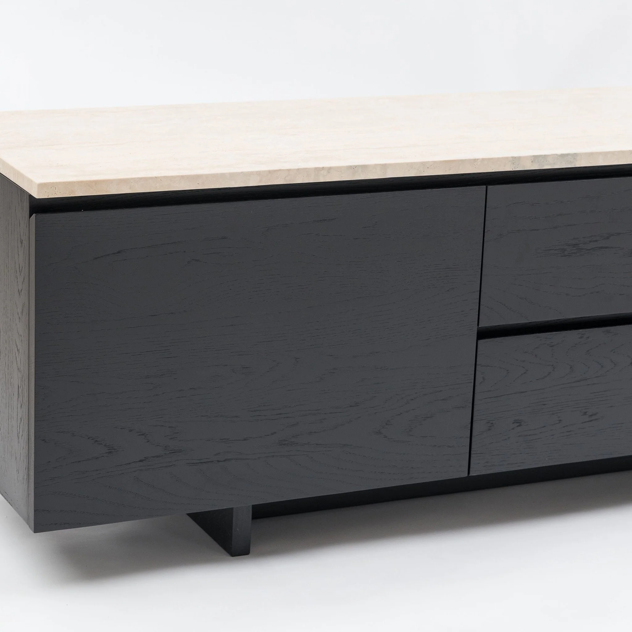 Kami 220 Entertainment Unit - Black Oak & Travertine - Image 8