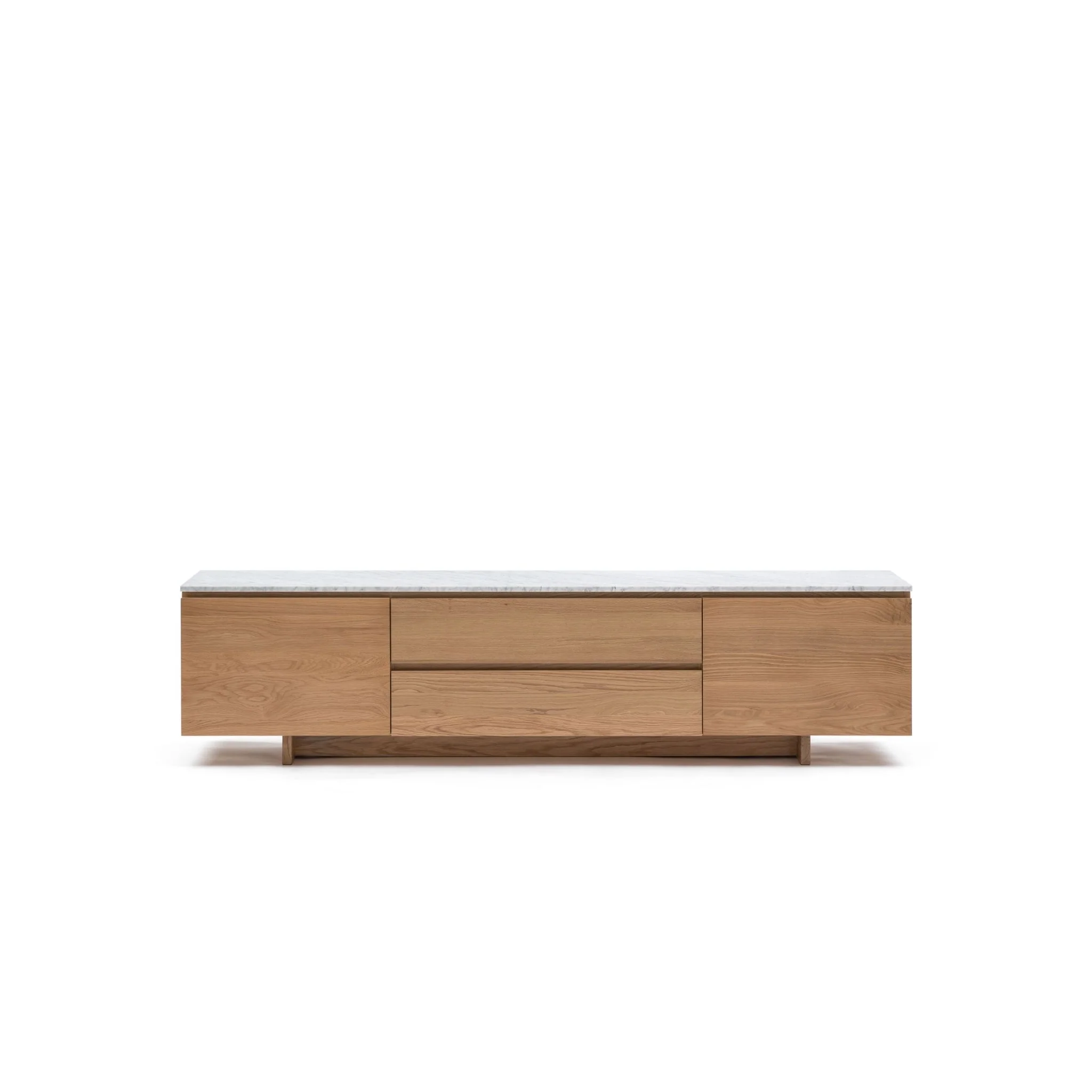 Kami 220 Entertainment Unit - Light Oak & Bianca Carrara - Image 2