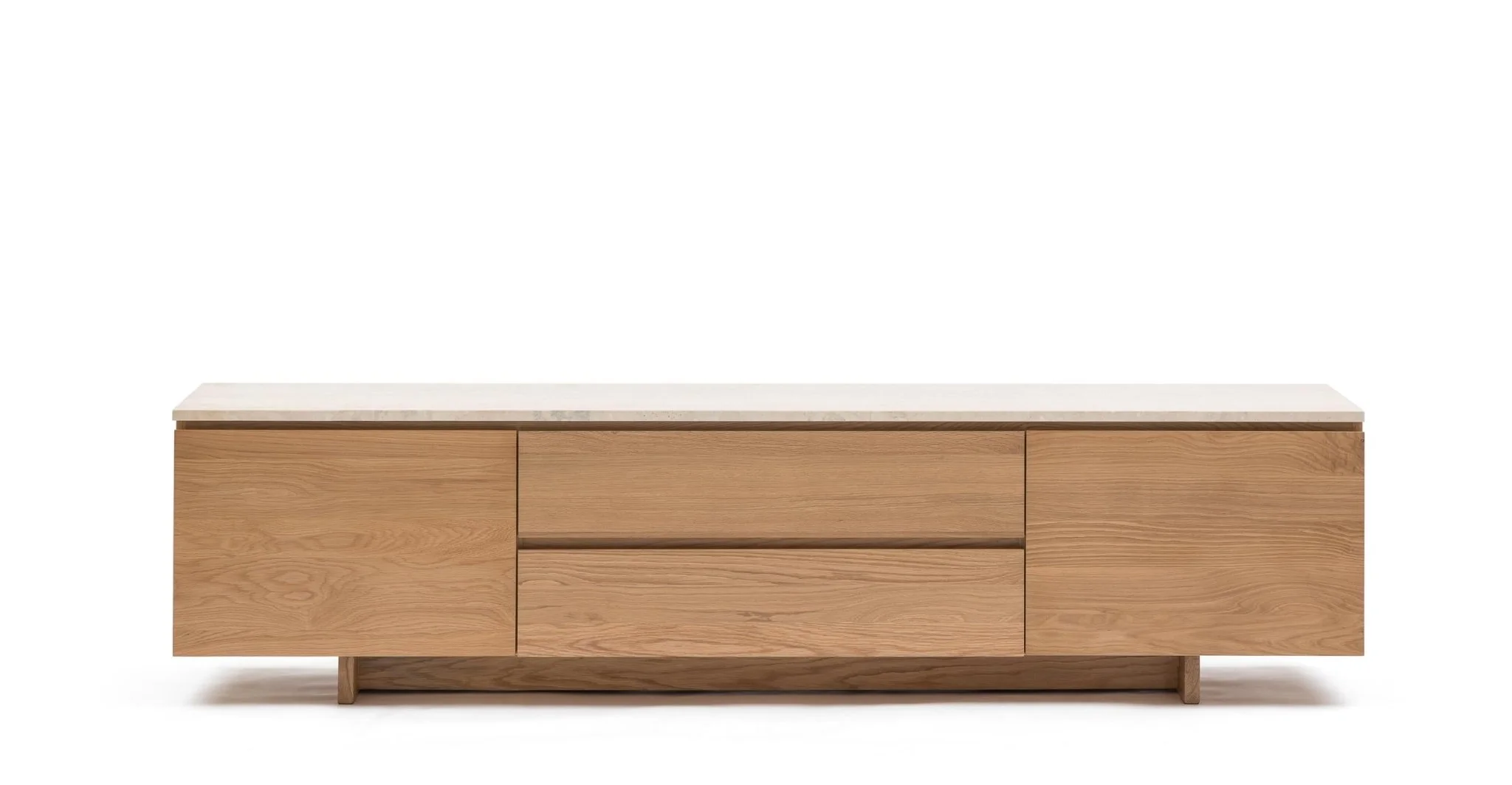 Kami 220 Entertainment Unit - Light Oak & Travertine - Image 3