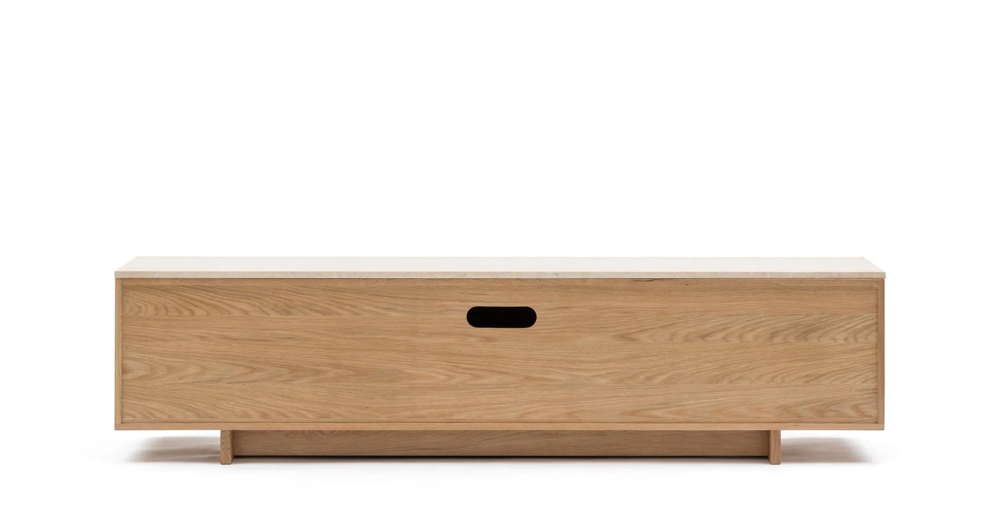 Kami 220 Entertainment Unit - Light Oak & Travertine - Image 5
