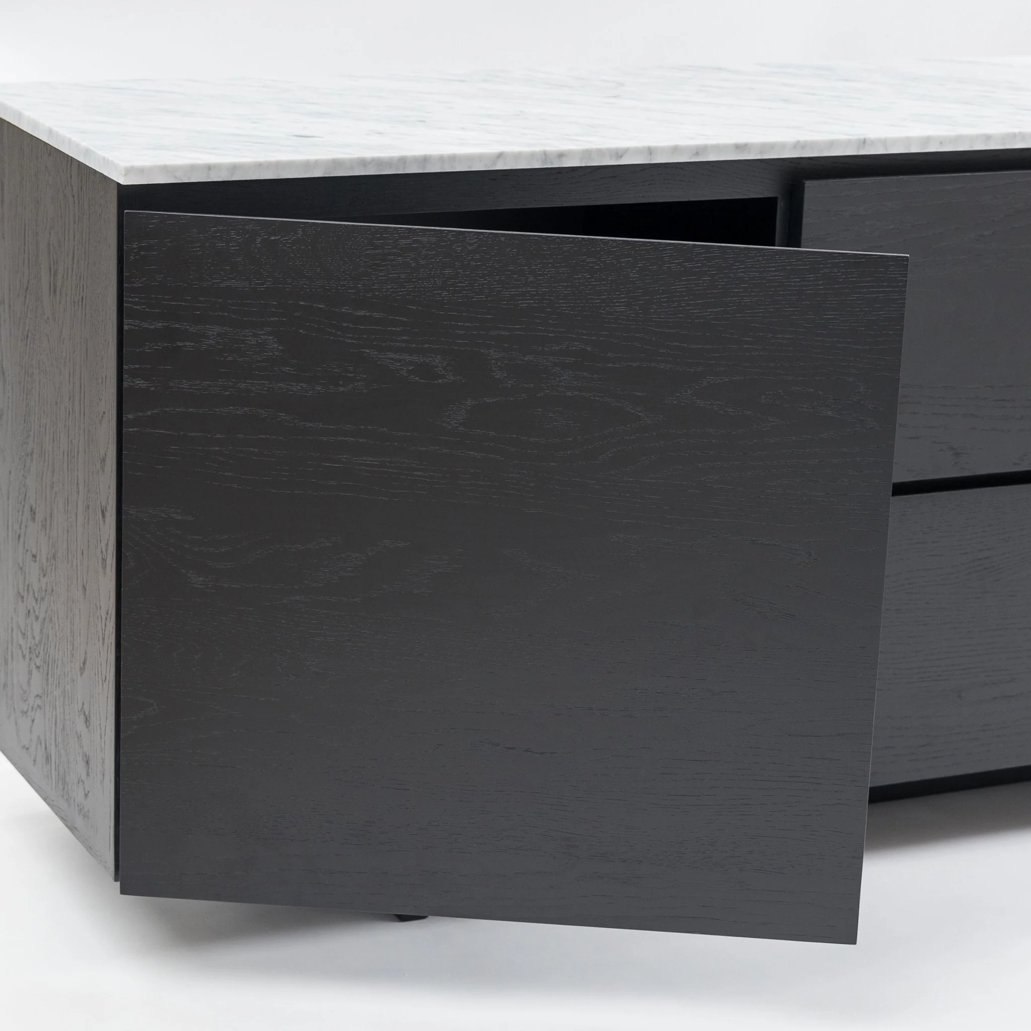 Kami 220 Sideboard - Black Oak & Bianca Carrara - Image 11