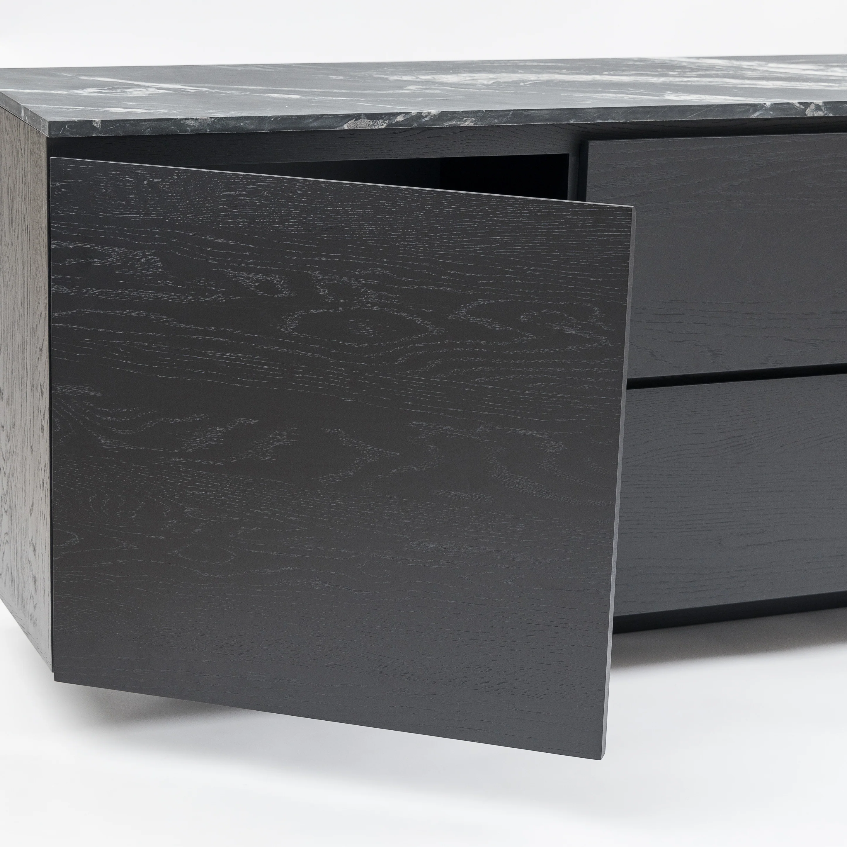 Kami 220 Sideboard - Black Oak & Nero Perlato - Image 12
