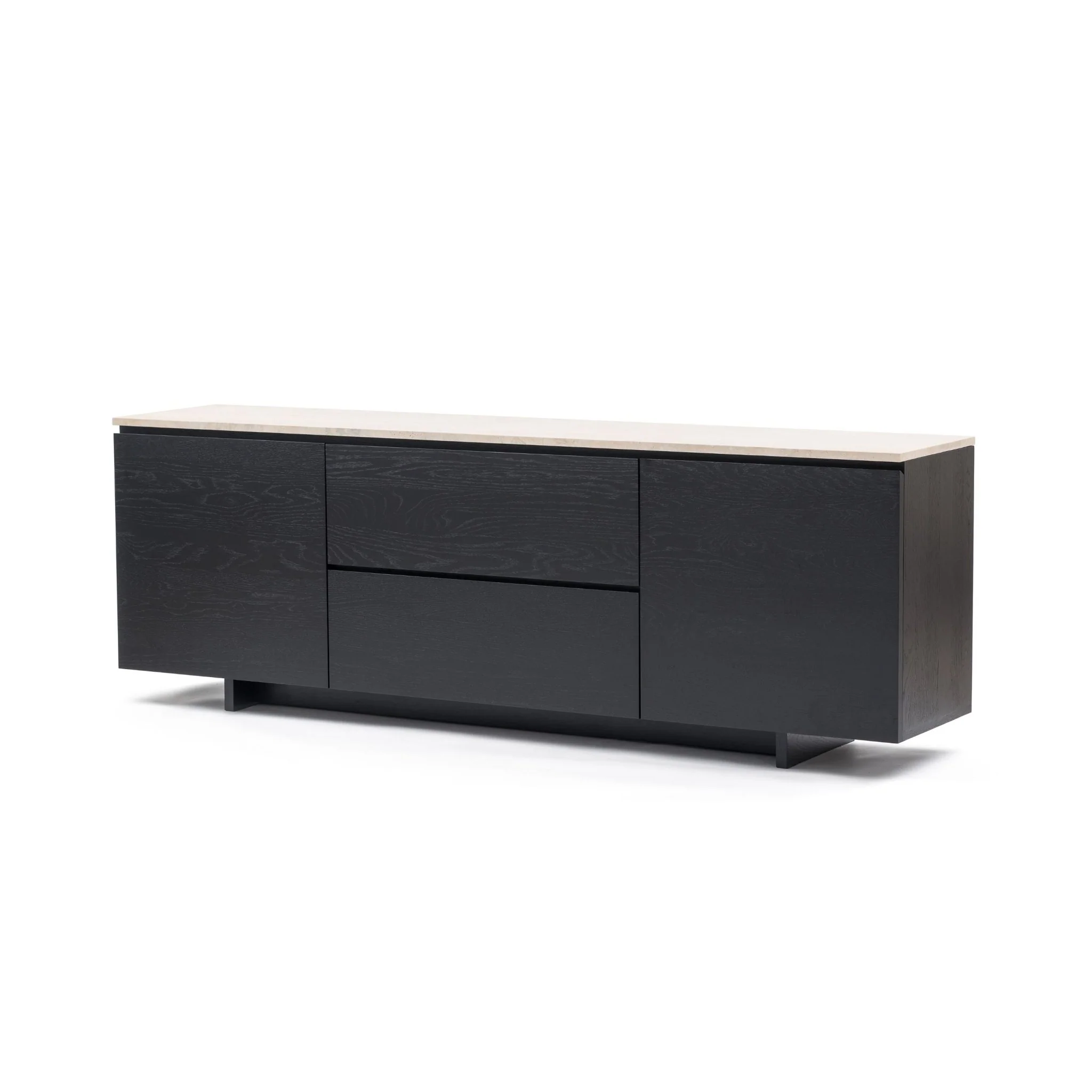Kami 220 Sideboard - Black Oak & Travertine