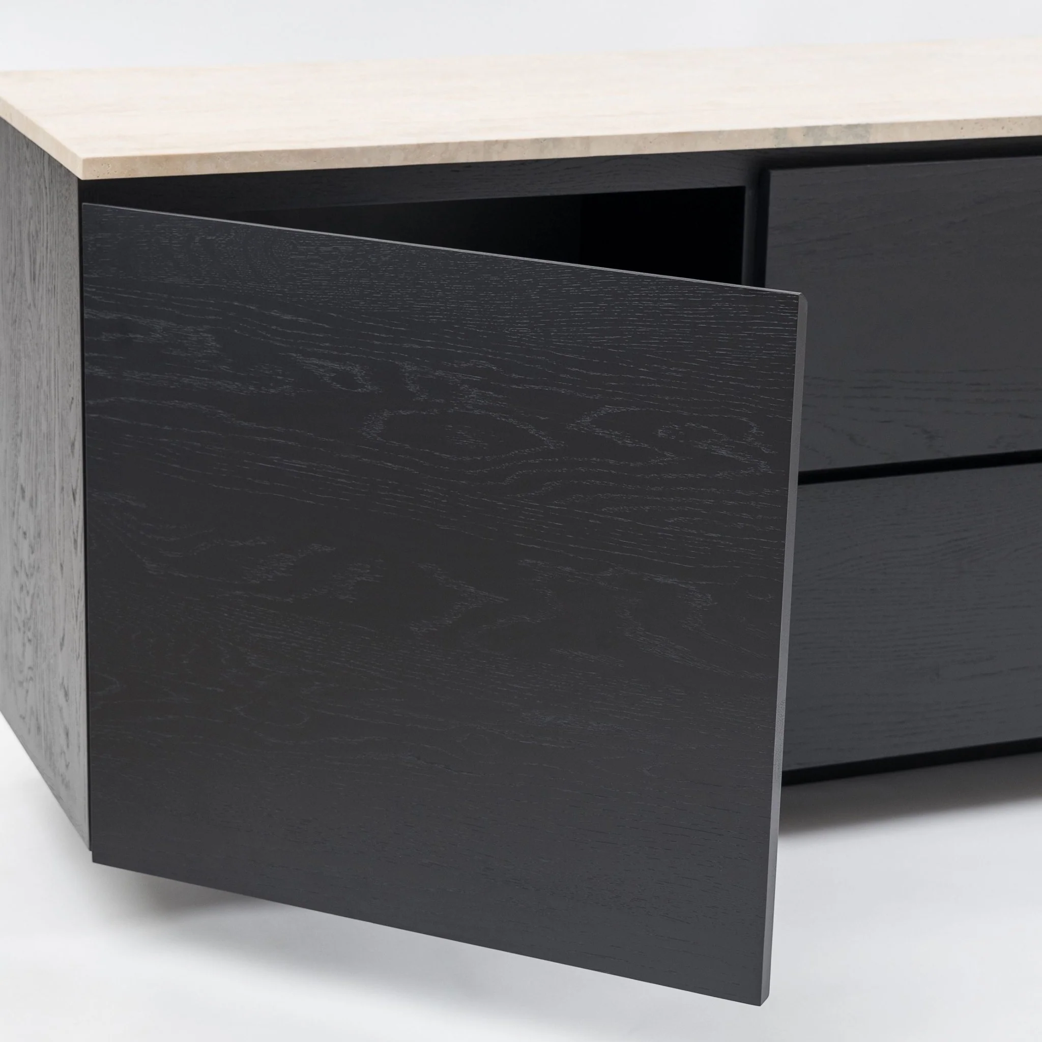 Kami 220 Sideboard - Black Oak & Travertine - Image 9