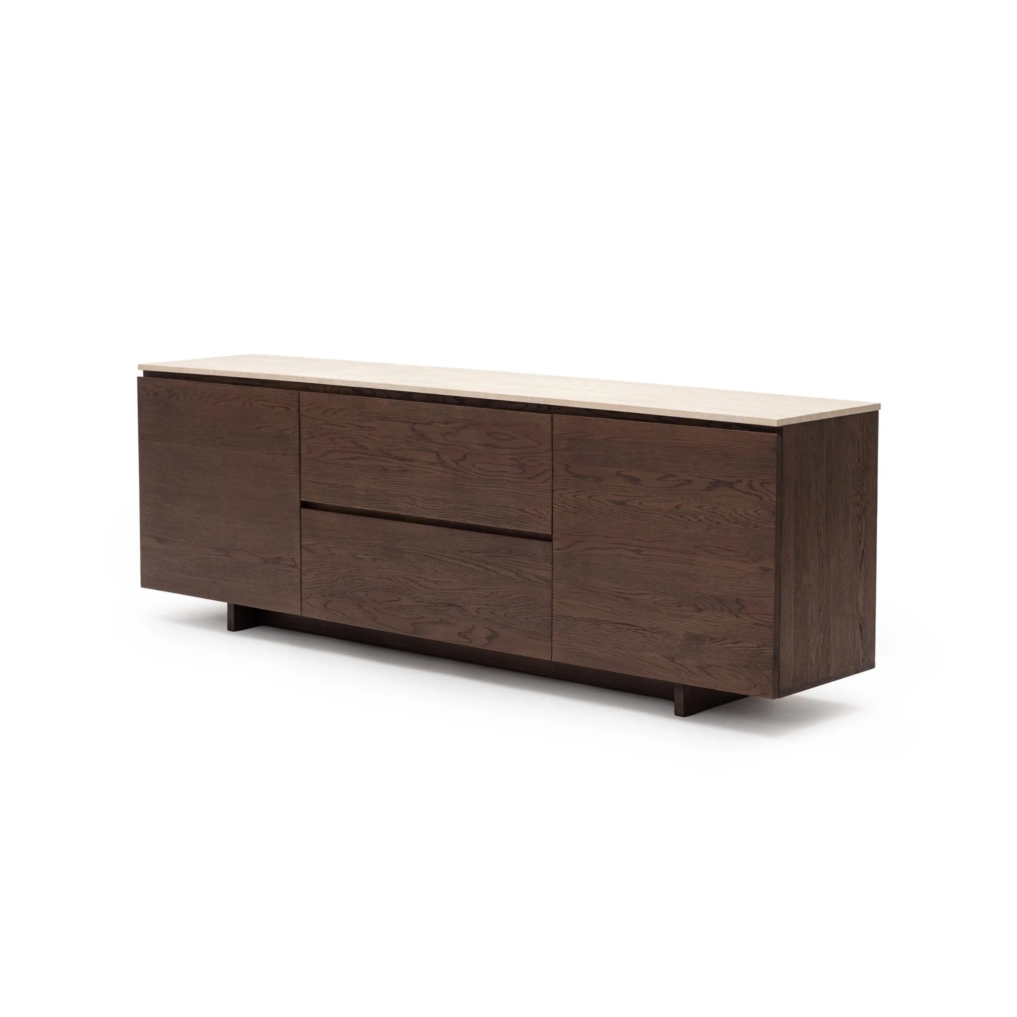 Kami 220 Sideboard - Espresso Oak & Travertine